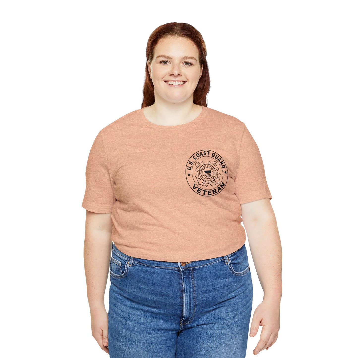 Coast Guard Veteran Print Jersey Short Sleeve Tee