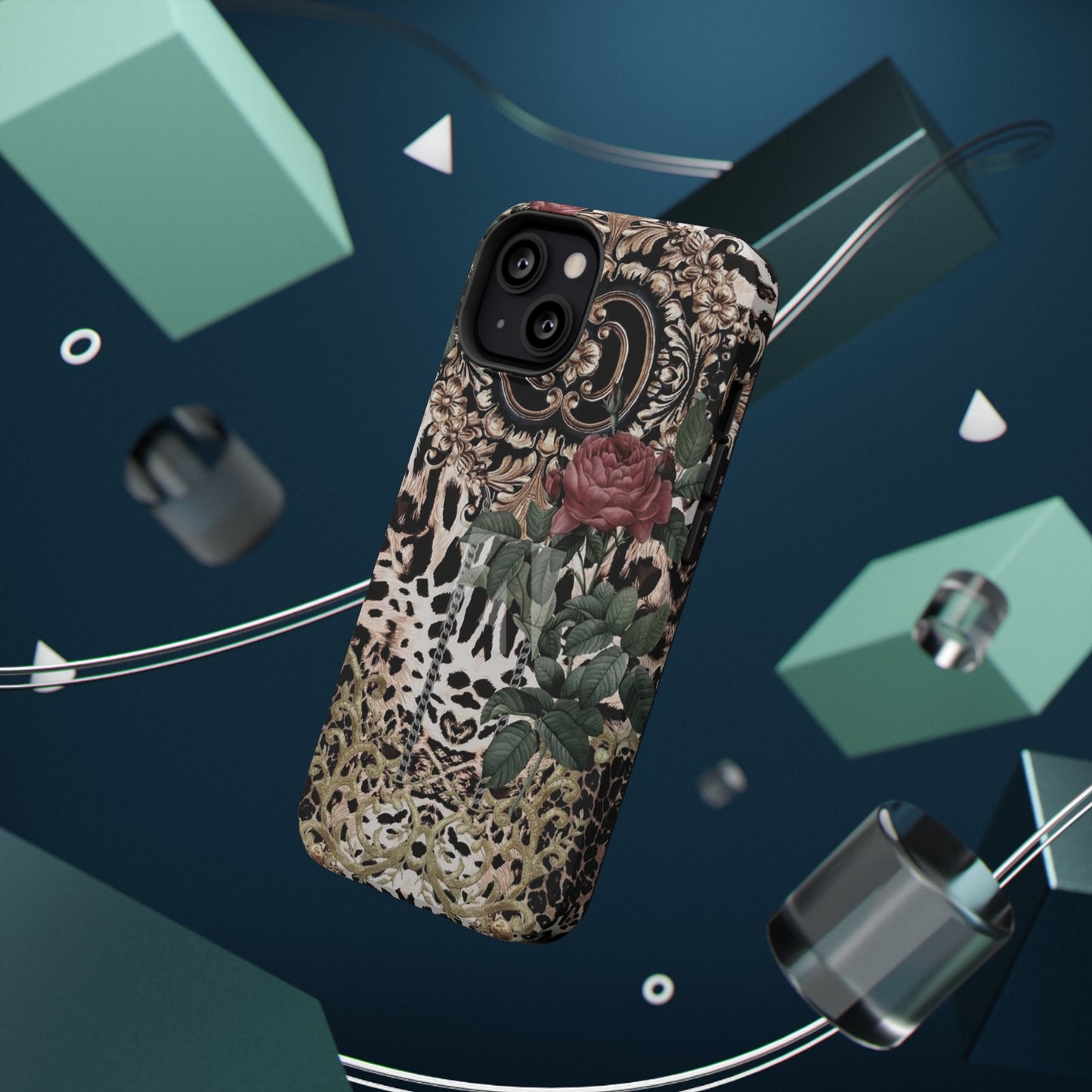 Rose Leopard Print Impact-Resistant Cases