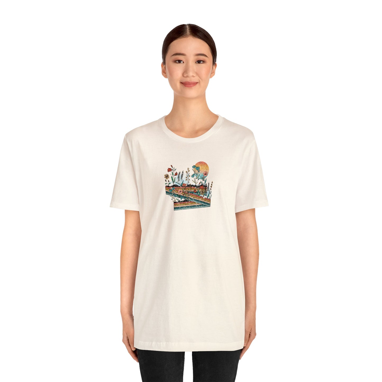 Retro Highway Print Jersey Short Sleeve Tee