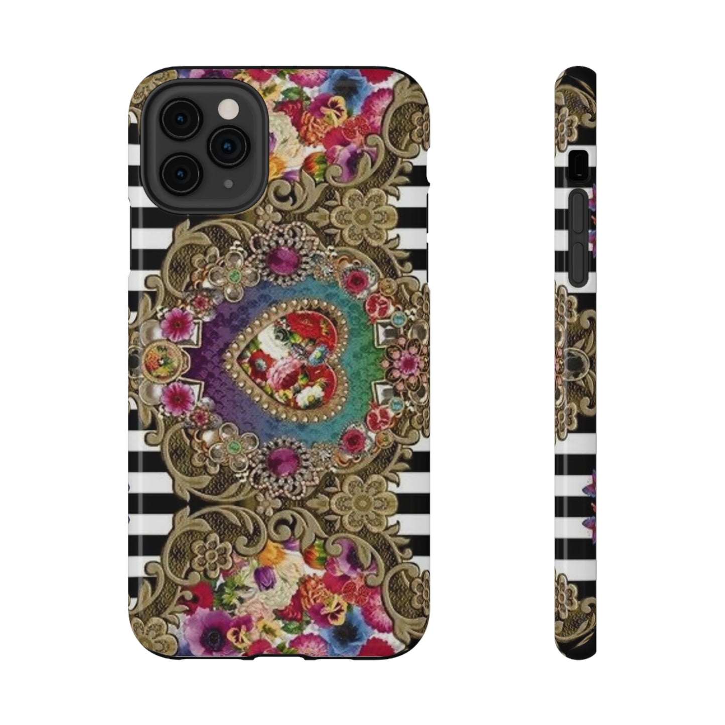 Jewel Heart Print Impact-Resistant Cases