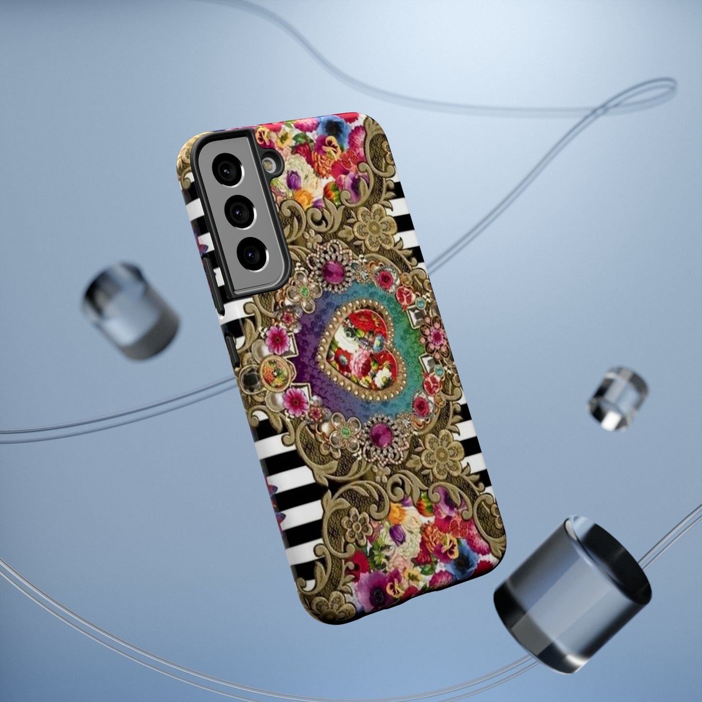 Jewel Heart Print Impact-Resistant Cases