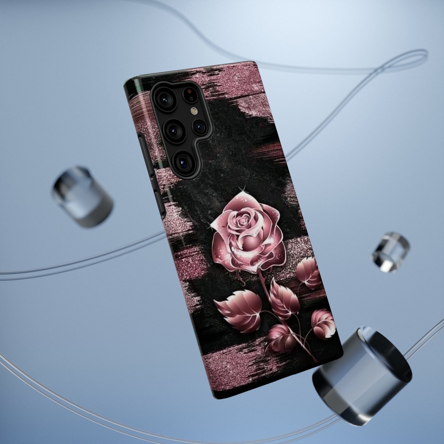 Pink Rose Print Impact-Resistant Cases