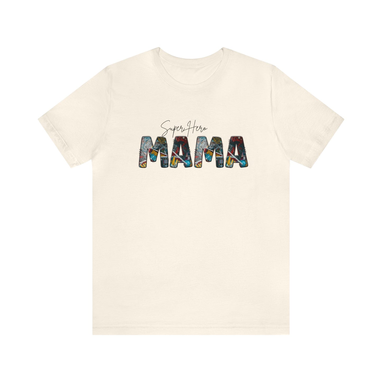 Superhero Mama Print Jersey Short Sleeve Tee