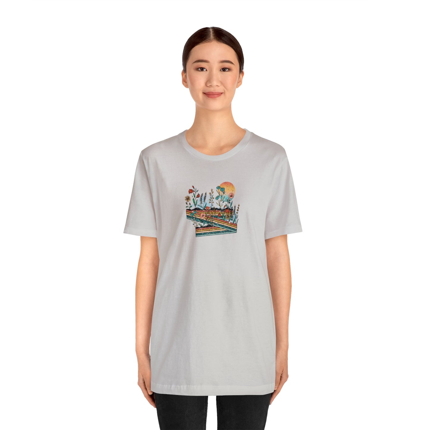 Retro Highway Print Jersey Short Sleeve Tee