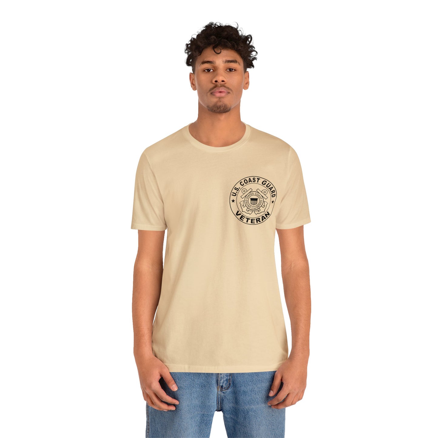 Coast Guard Veteran Print Jersey Short Sleeve Tee