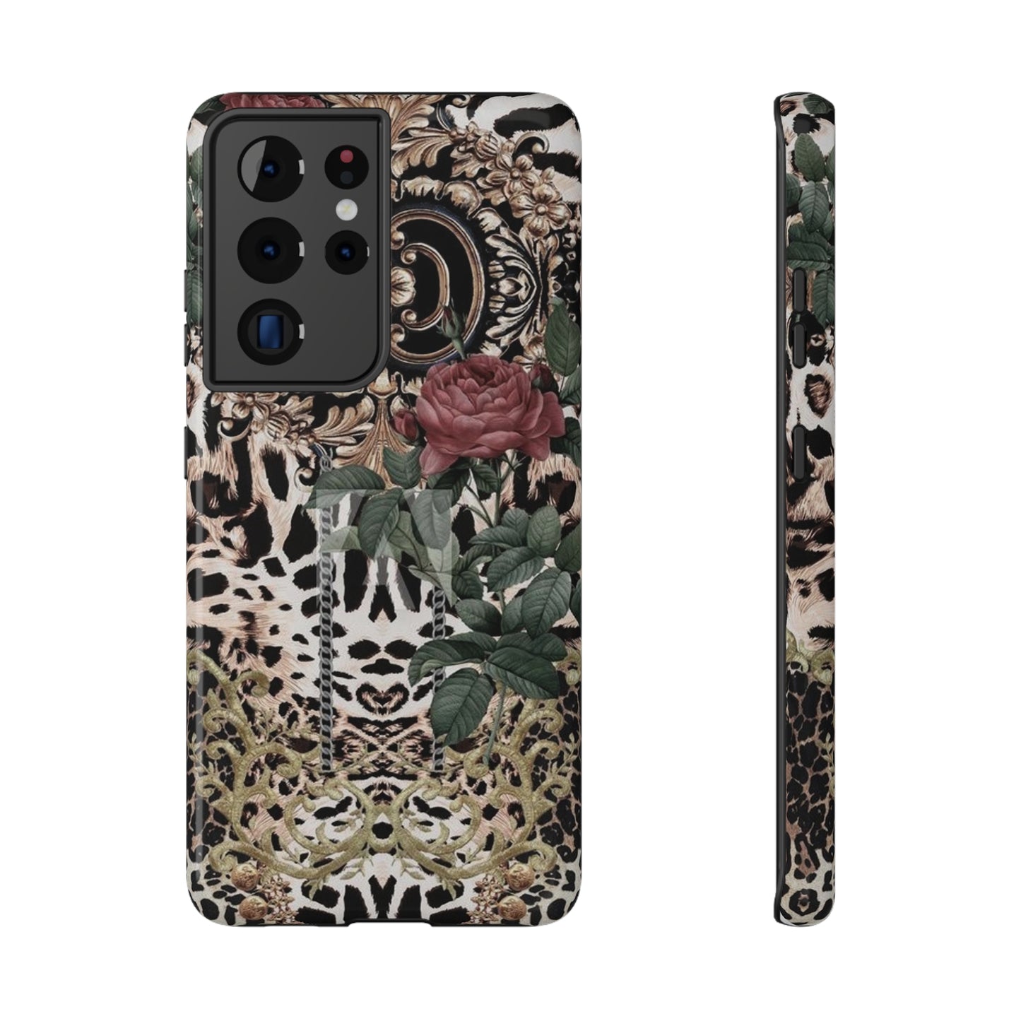 Rose Leopard Print Impact-Resistant Cases