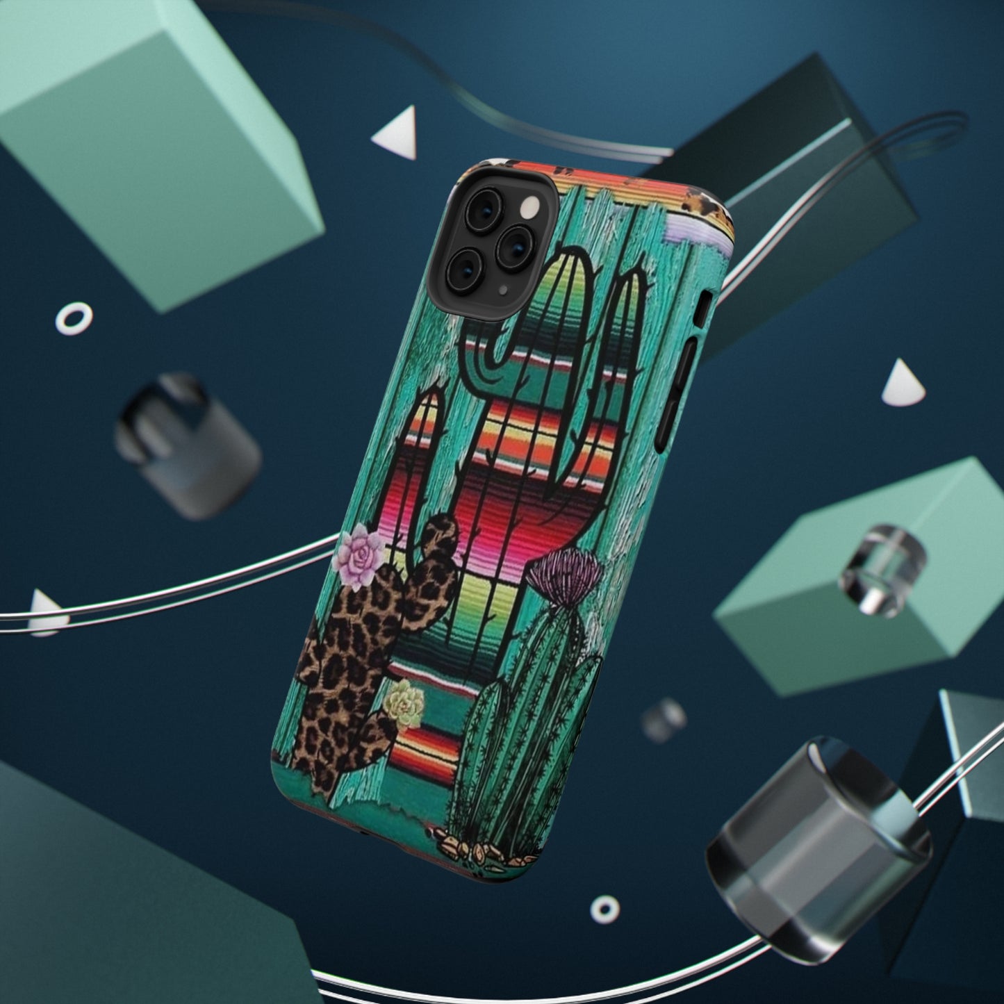 Three Cactus Print Impact-Resistant Cases