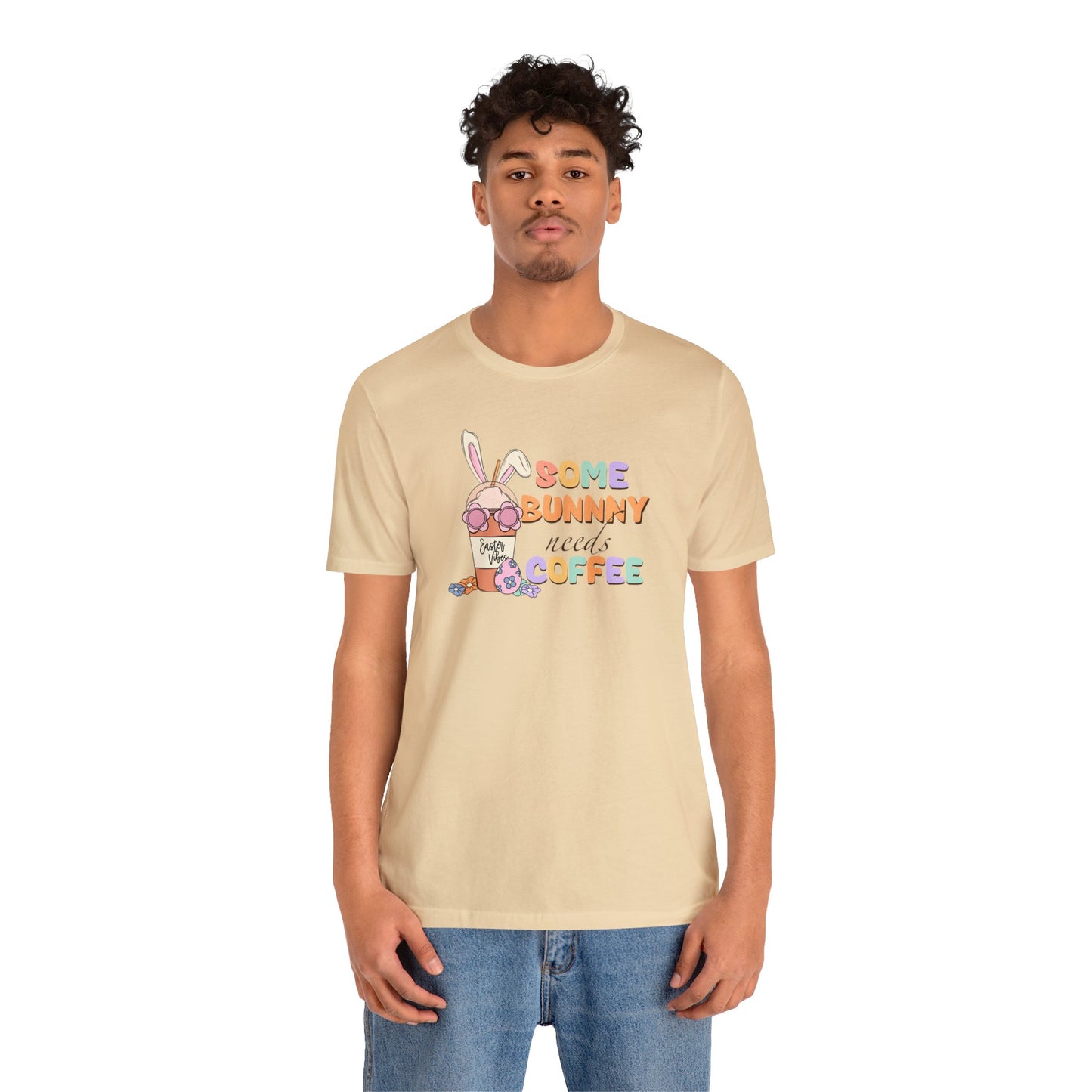 Some Bunny Needs Coffee Print Jersey Short Sleeve Tee