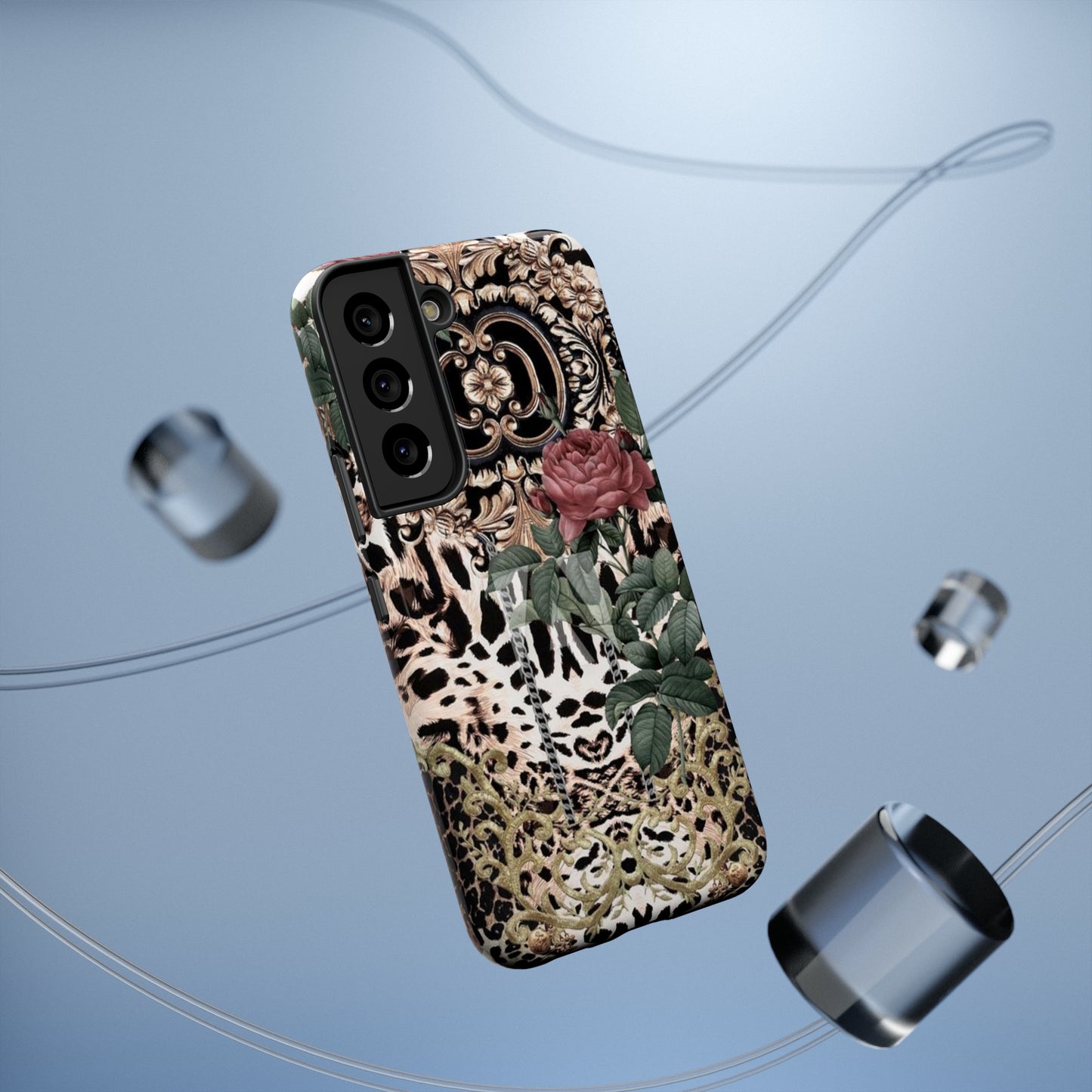 Rose Leopard Print Impact-Resistant Cases
