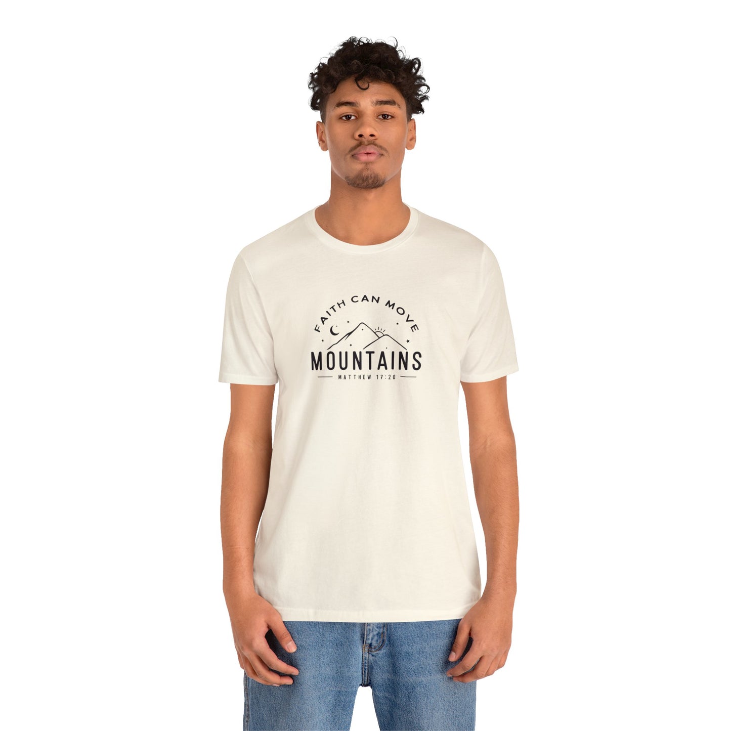 Faith Can Move Mountains Print Jersey Short Sleeve Tee
