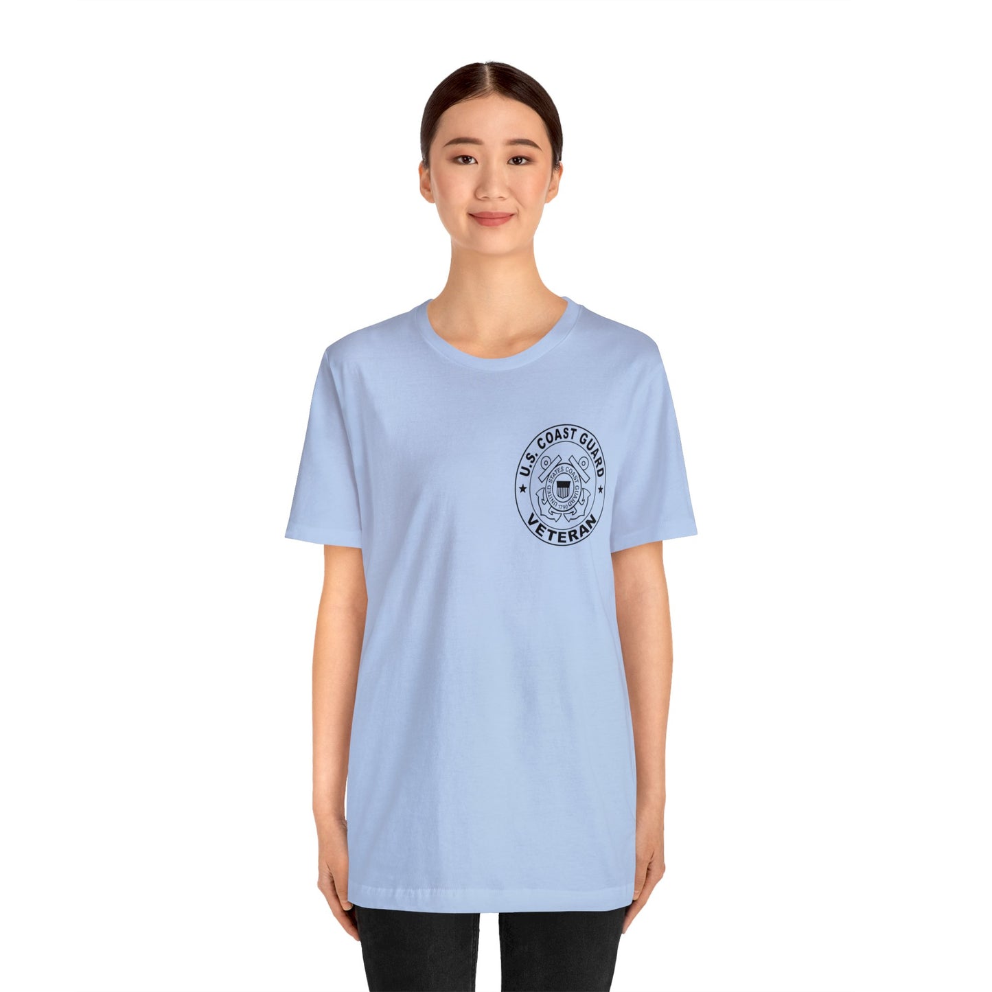 Coast Guard Veteran Print Jersey Short Sleeve Tee
