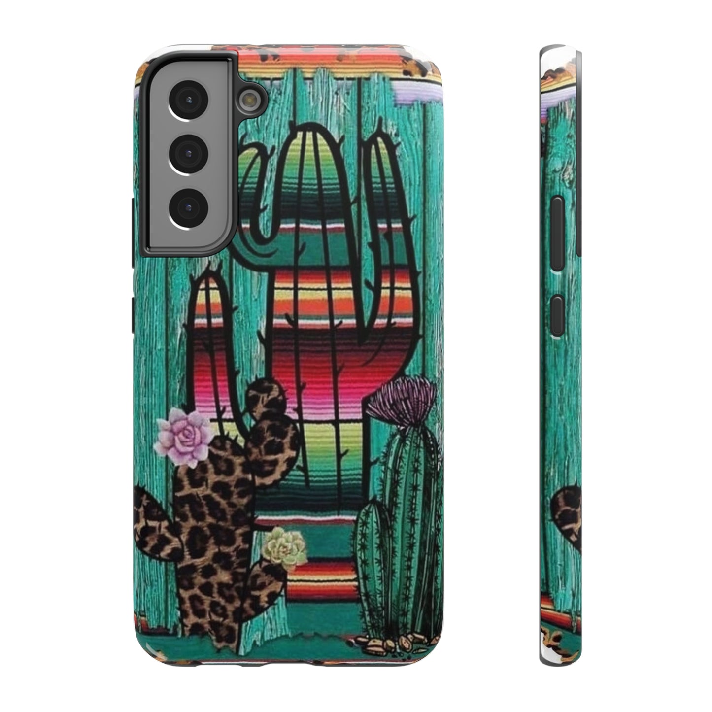 Three Cactus Print Impact-Resistant Cases