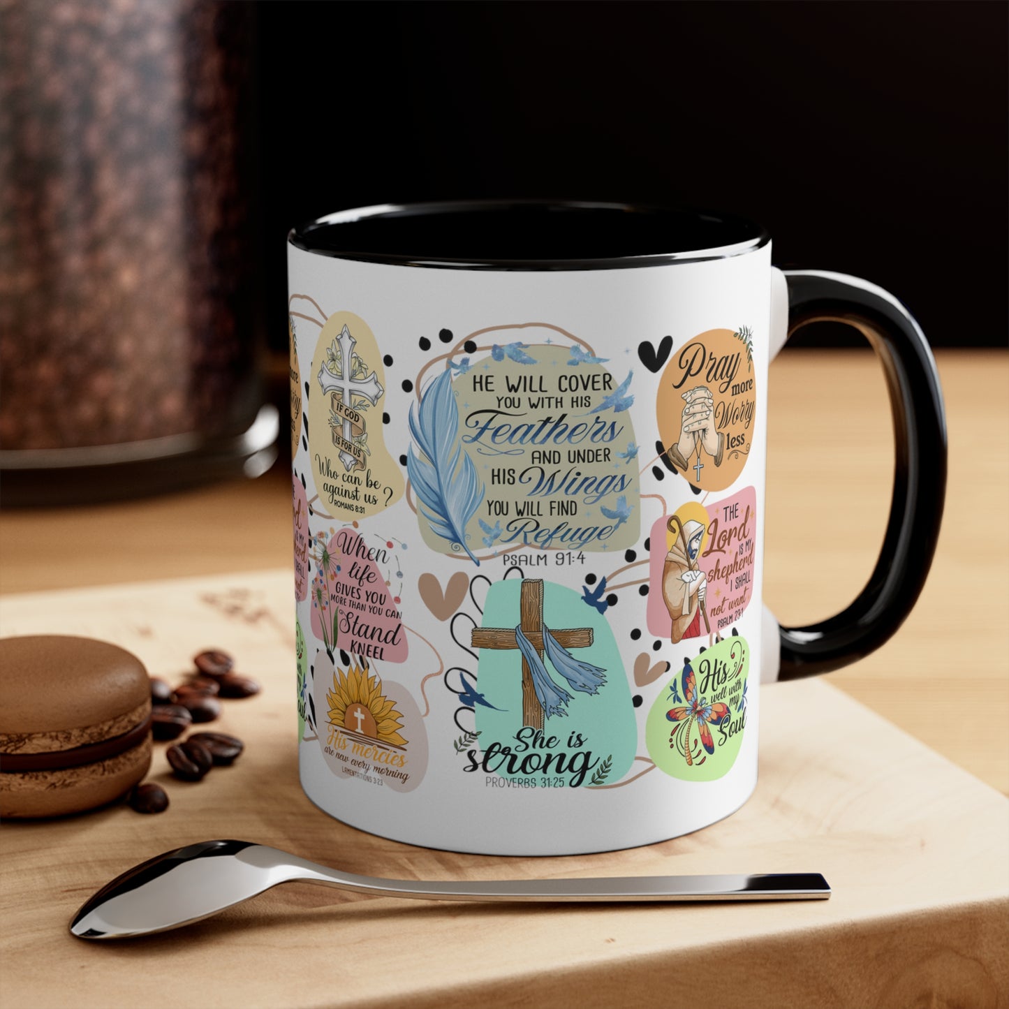 Praying Print, Accent Coffee Mug, 11oz