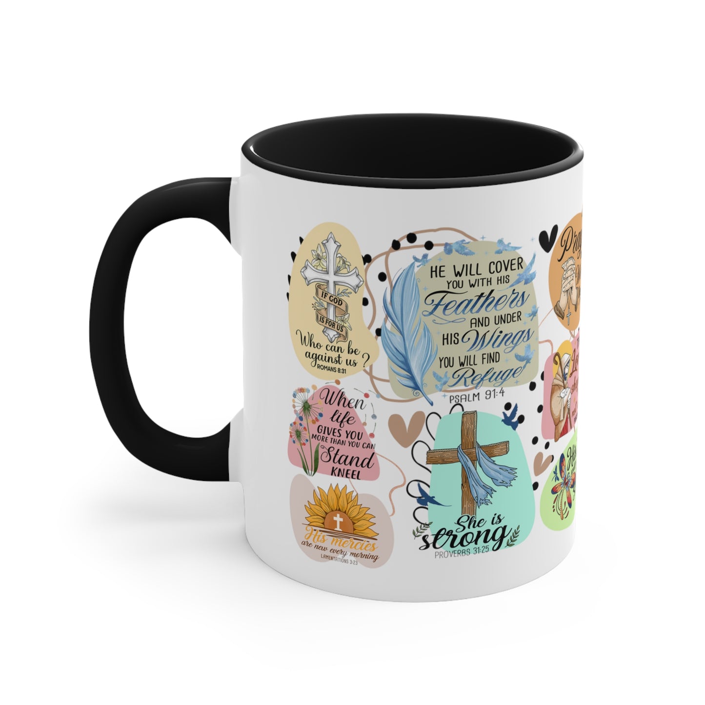 Praying Print, Accent Coffee Mug, 11oz