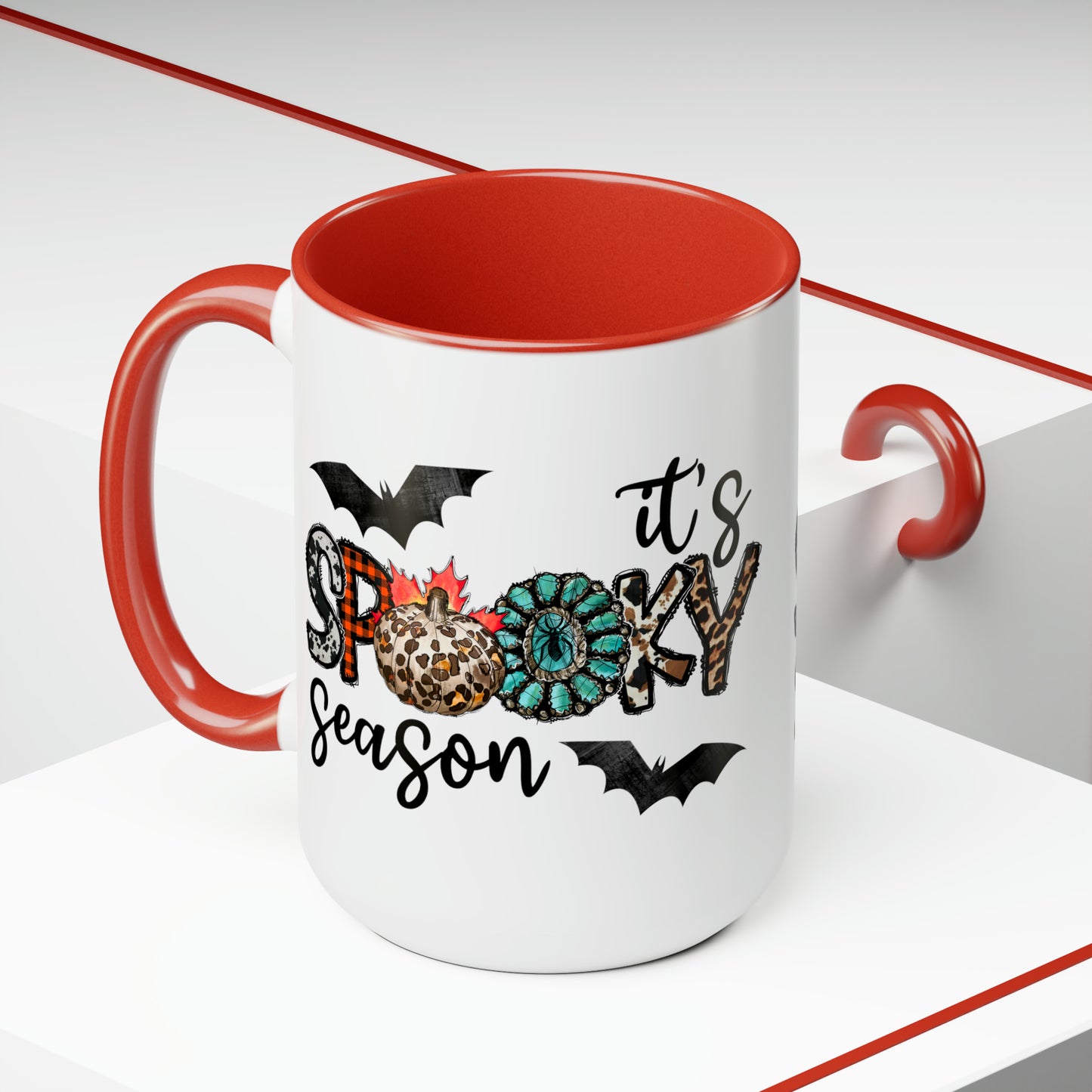 It’s Spooky Season Print, Two-Tone Coffee Mugs, 15oz