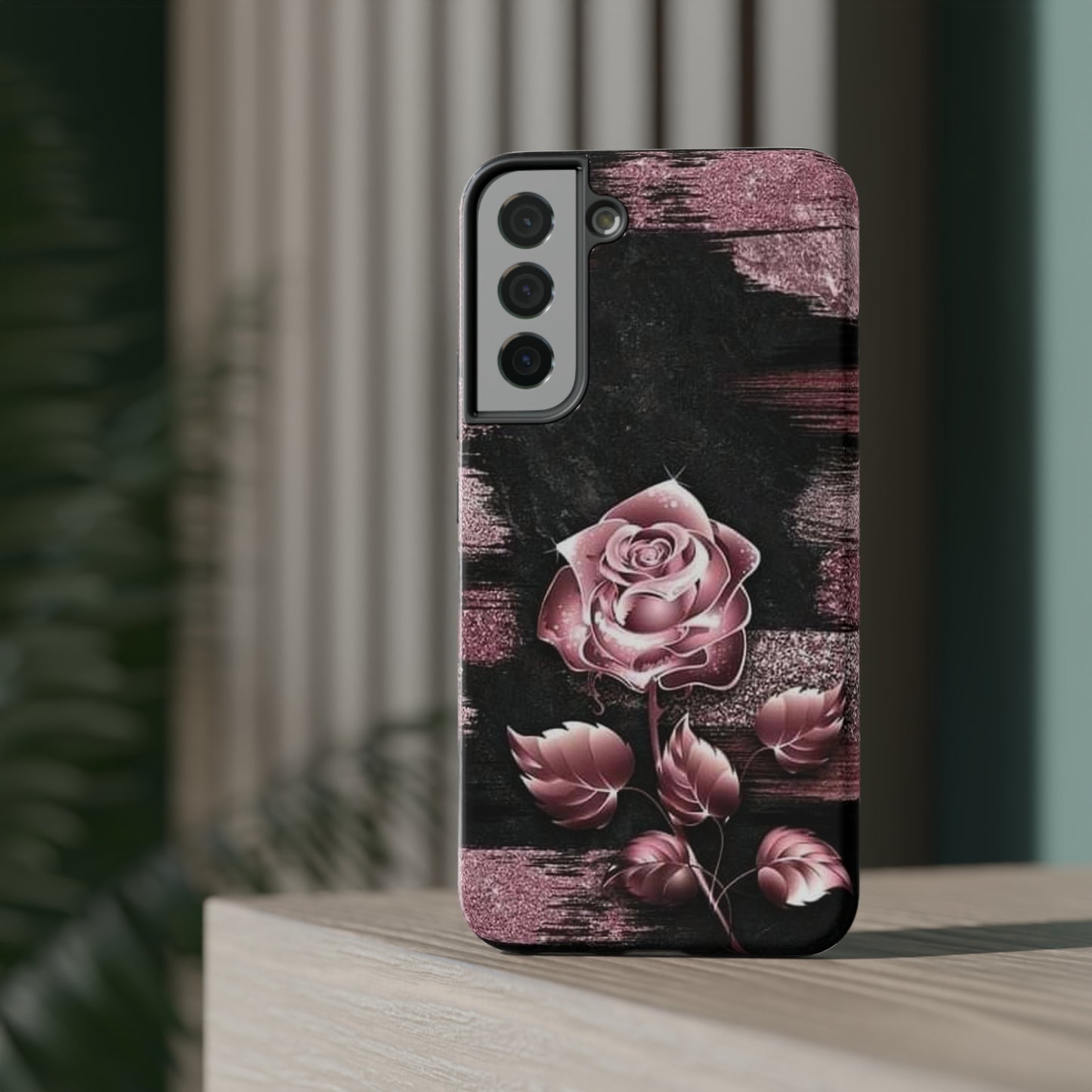 Pink Rose Print Impact-Resistant Cases
