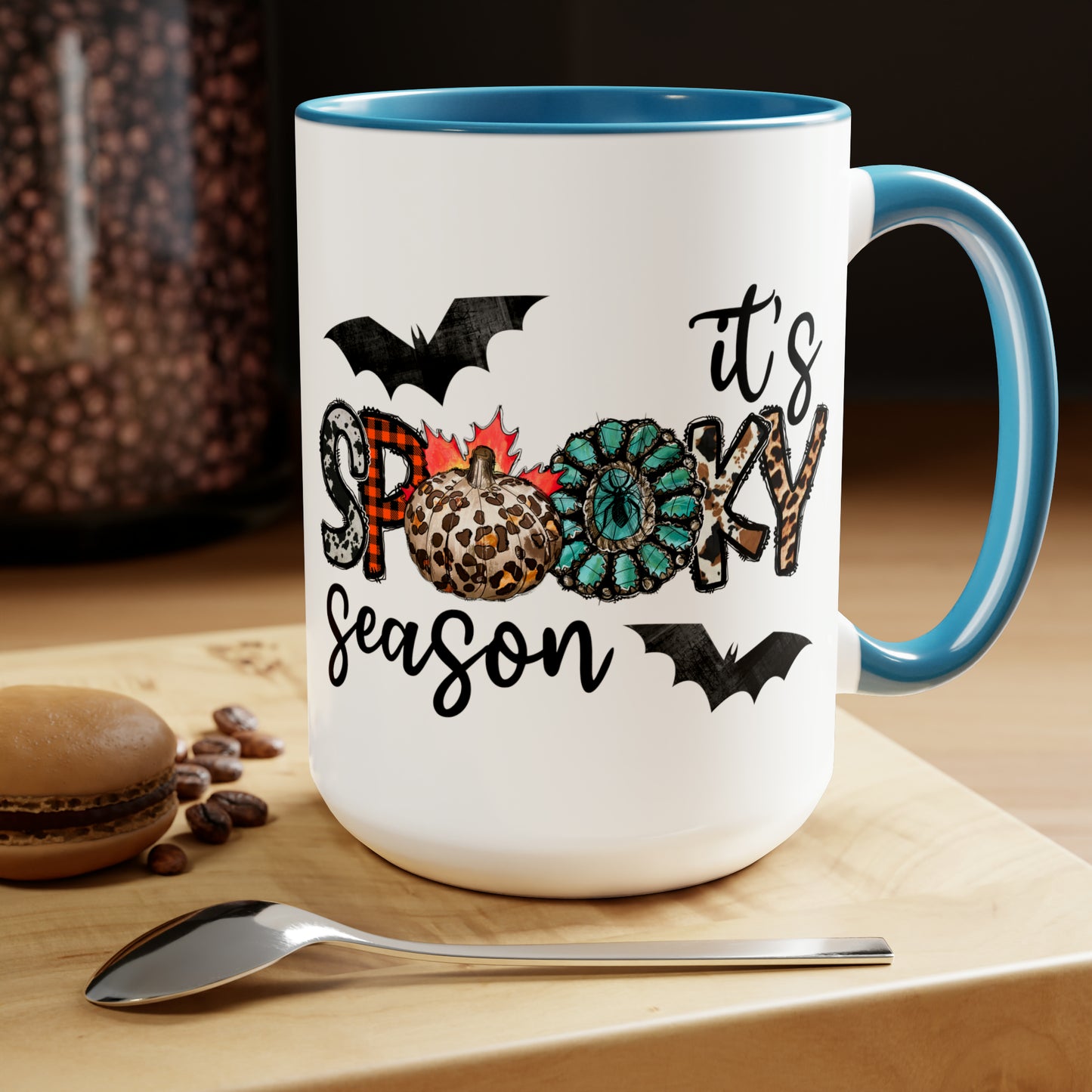 It’s Spooky Season Print, Two-Tone Coffee Mugs, 15oz