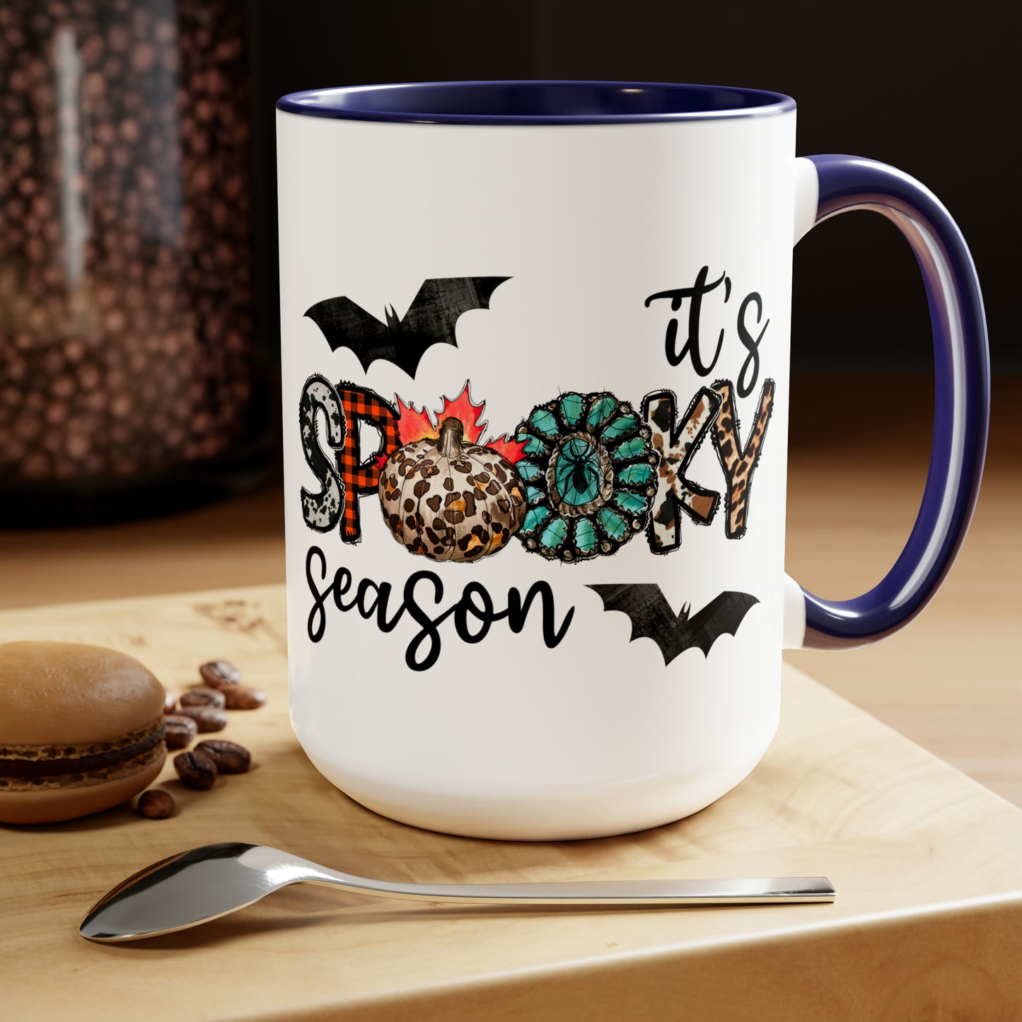 It’s Spooky Season Print, Two-Tone Coffee Mugs, 15oz