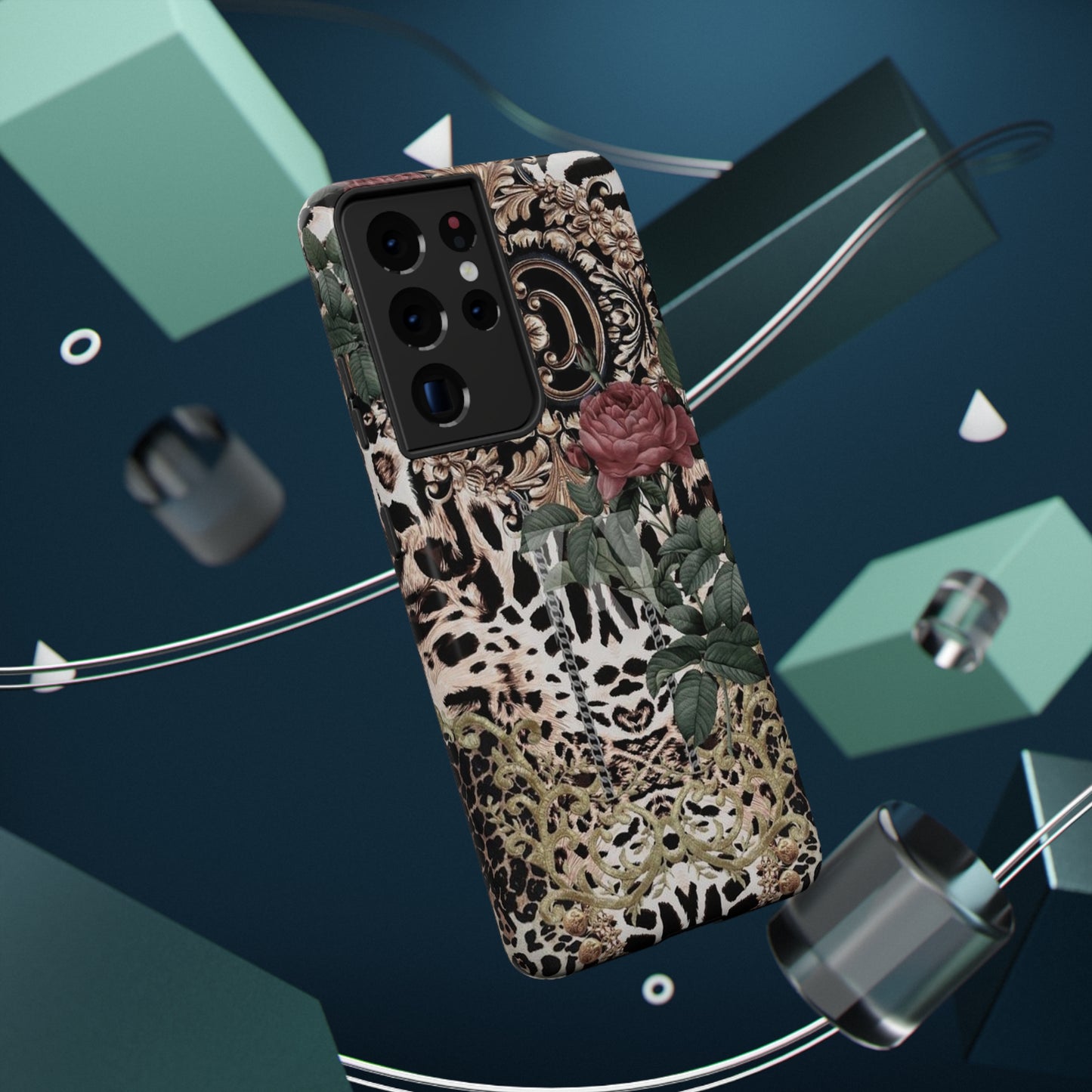 Rose Leopard Print Impact-Resistant Cases