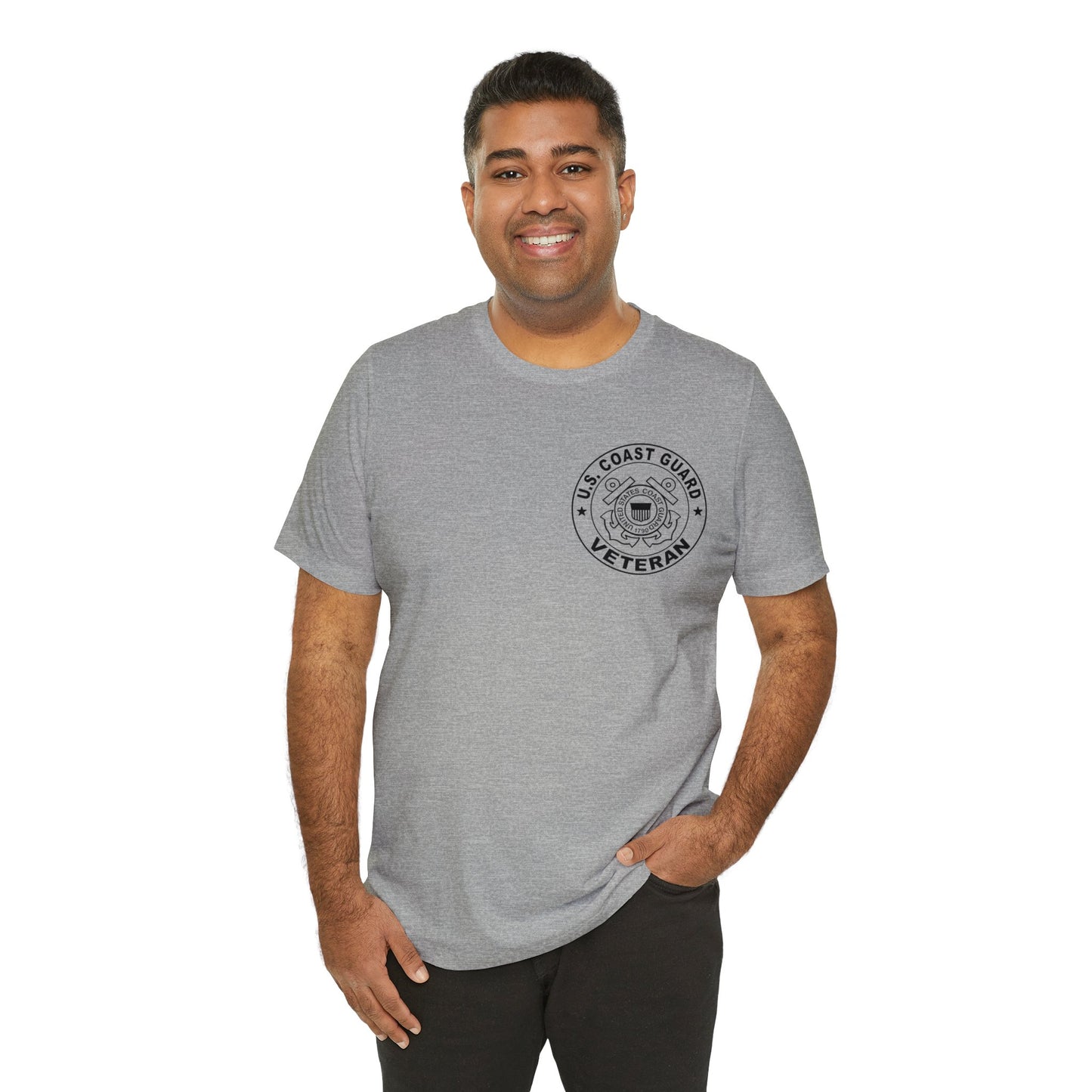 Coast Guard Veteran Print Jersey Short Sleeve Tee