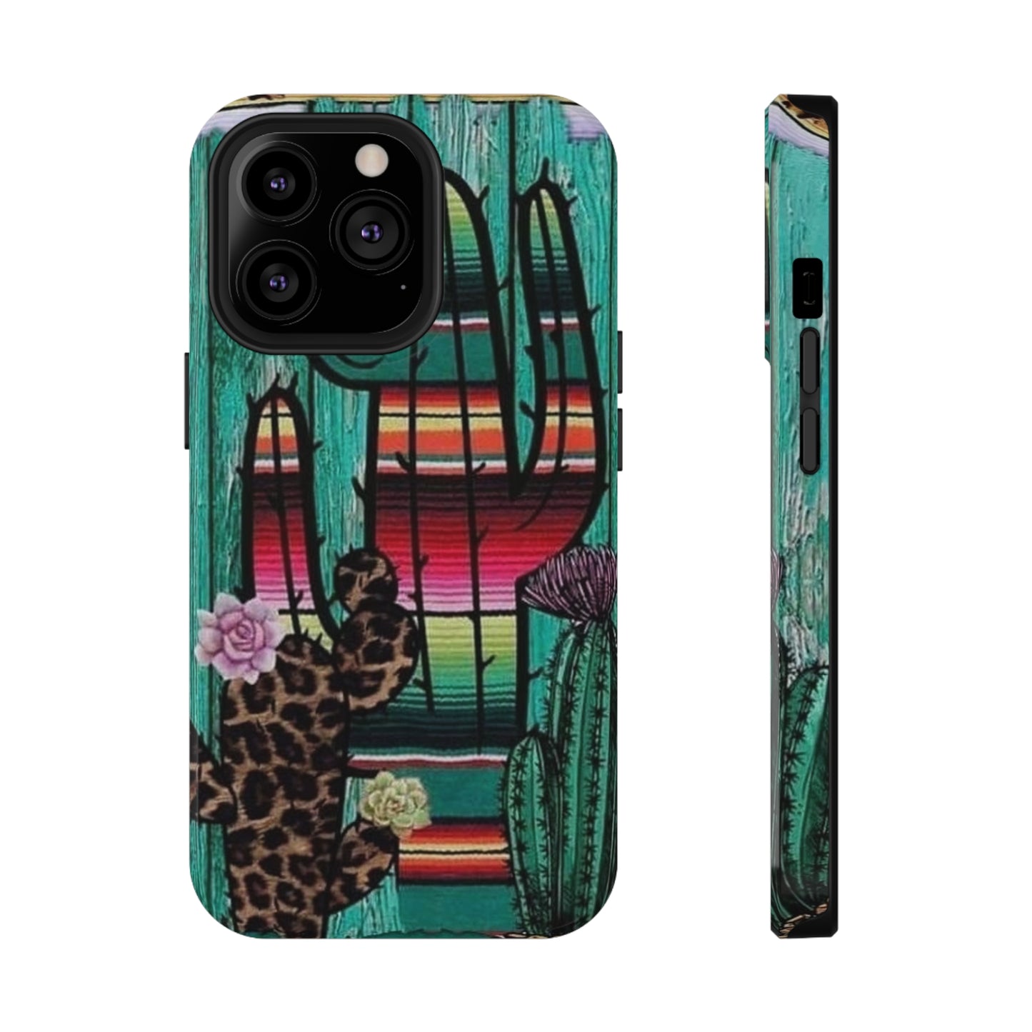 Three Cactus Print Impact-Resistant Cases