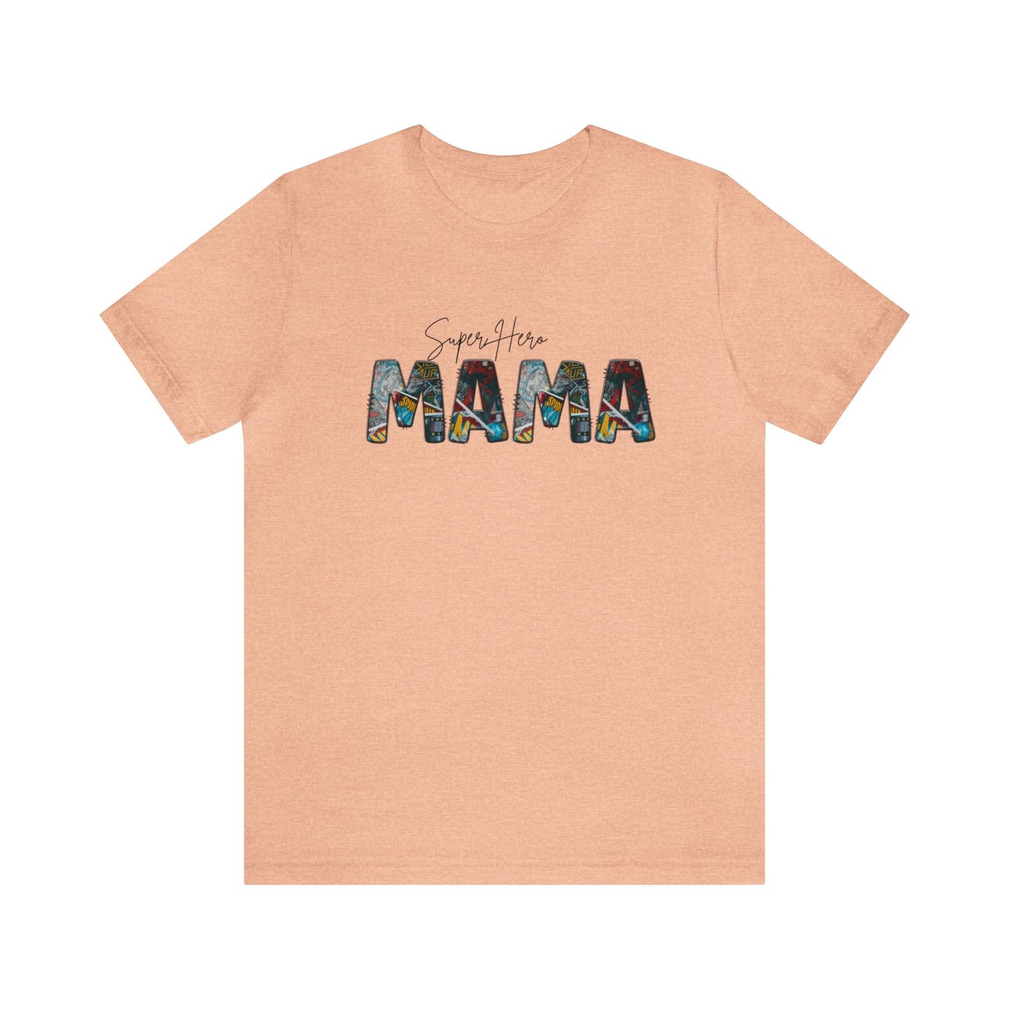 Superhero Mama Print Jersey Short Sleeve Tee