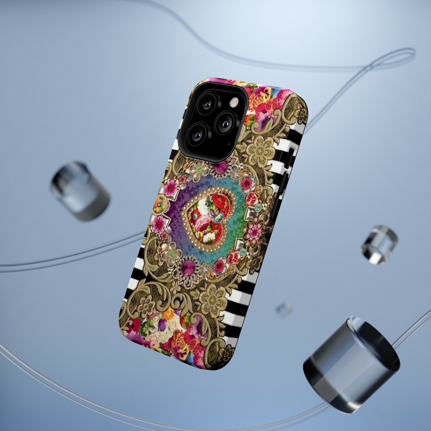 Jewel Heart Print Impact-Resistant Cases
