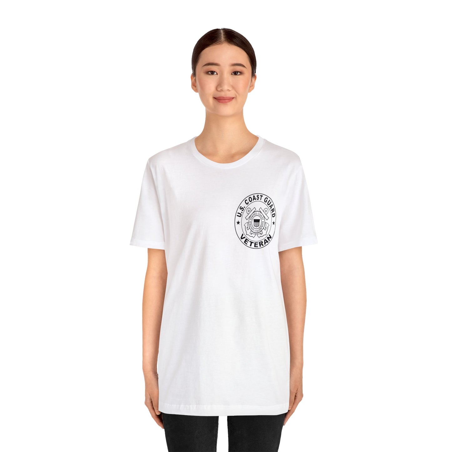 Coast Guard Veteran Print Jersey Short Sleeve Tee