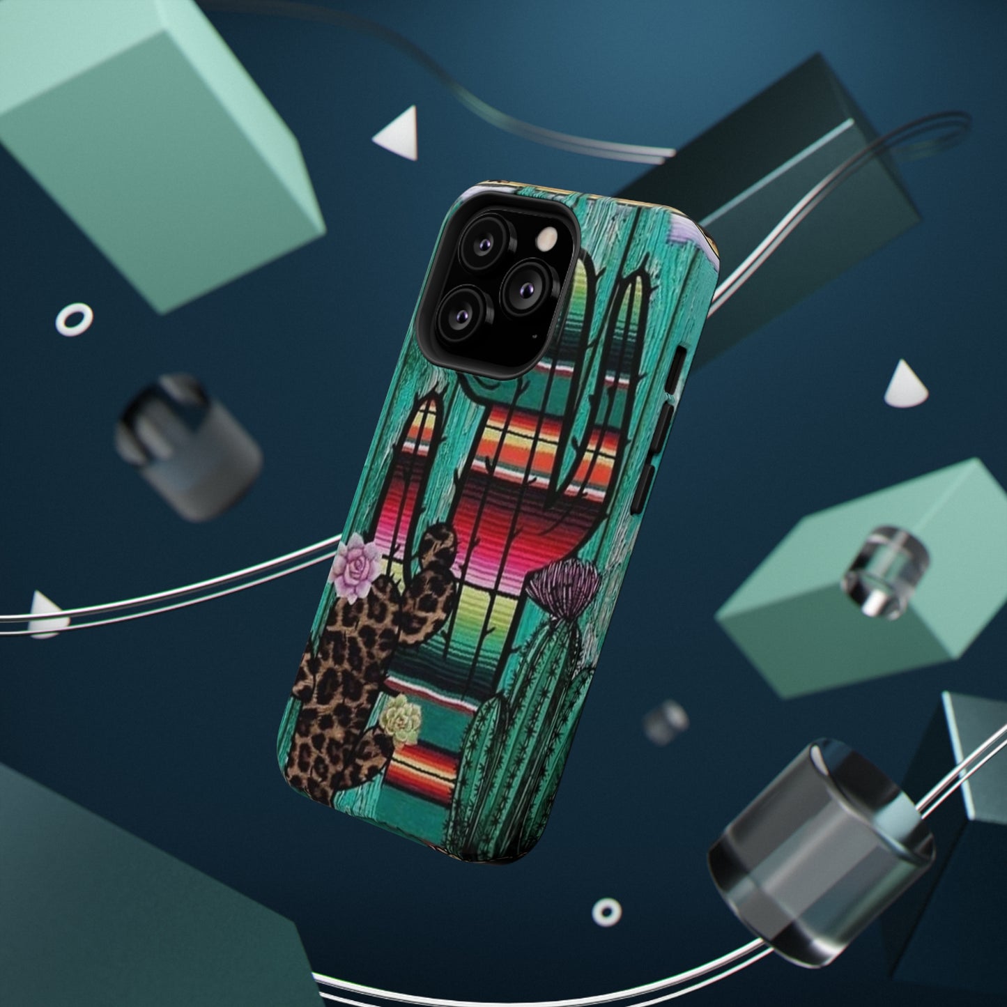 Three Cactus Print Impact-Resistant Cases