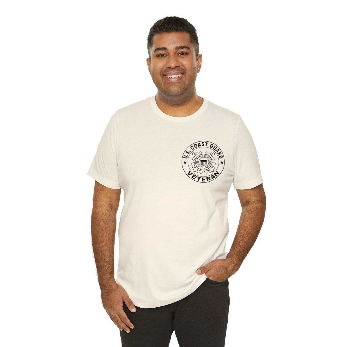 Coast Guard Veteran Print Jersey Short Sleeve Tee