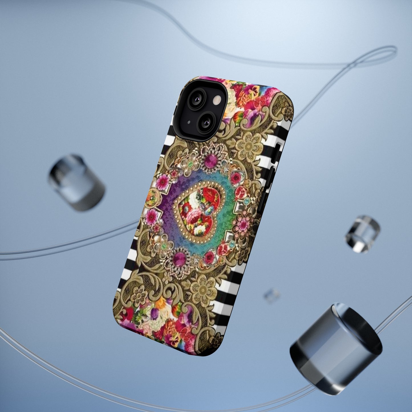 Jewel Heart Print Impact-Resistant Cases