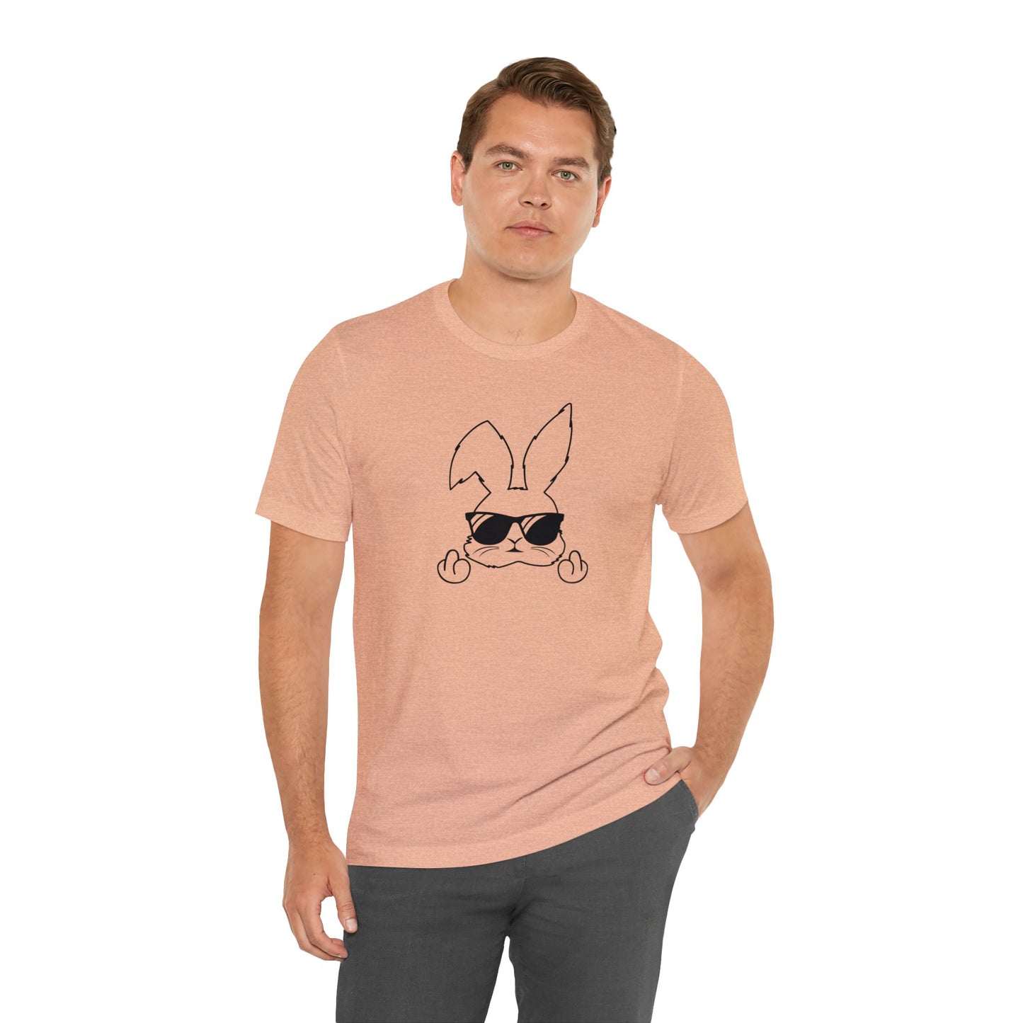 Flipping Bunny Print Jersey Short Sleeve Tee