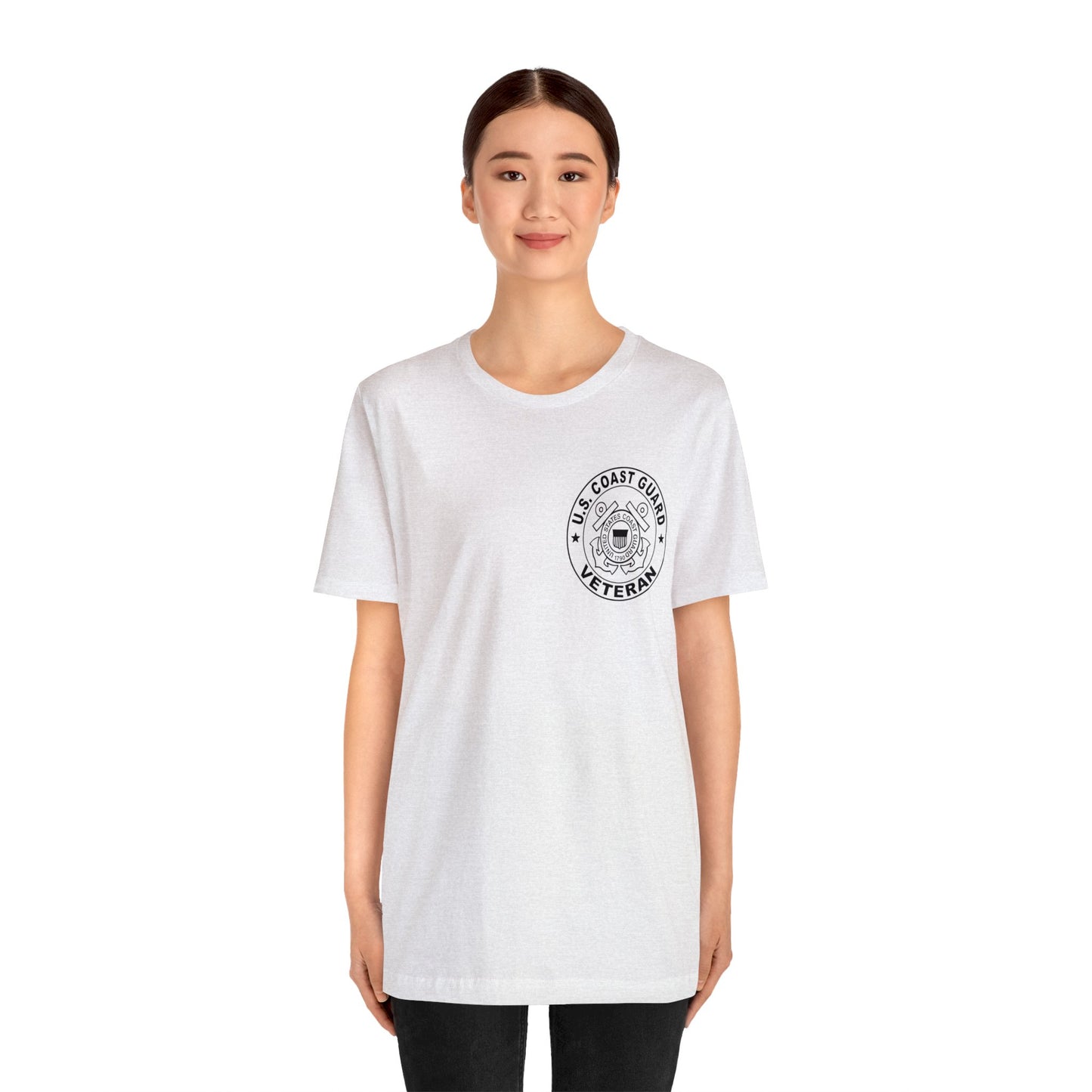 Coast Guard Veteran Print Jersey Short Sleeve Tee