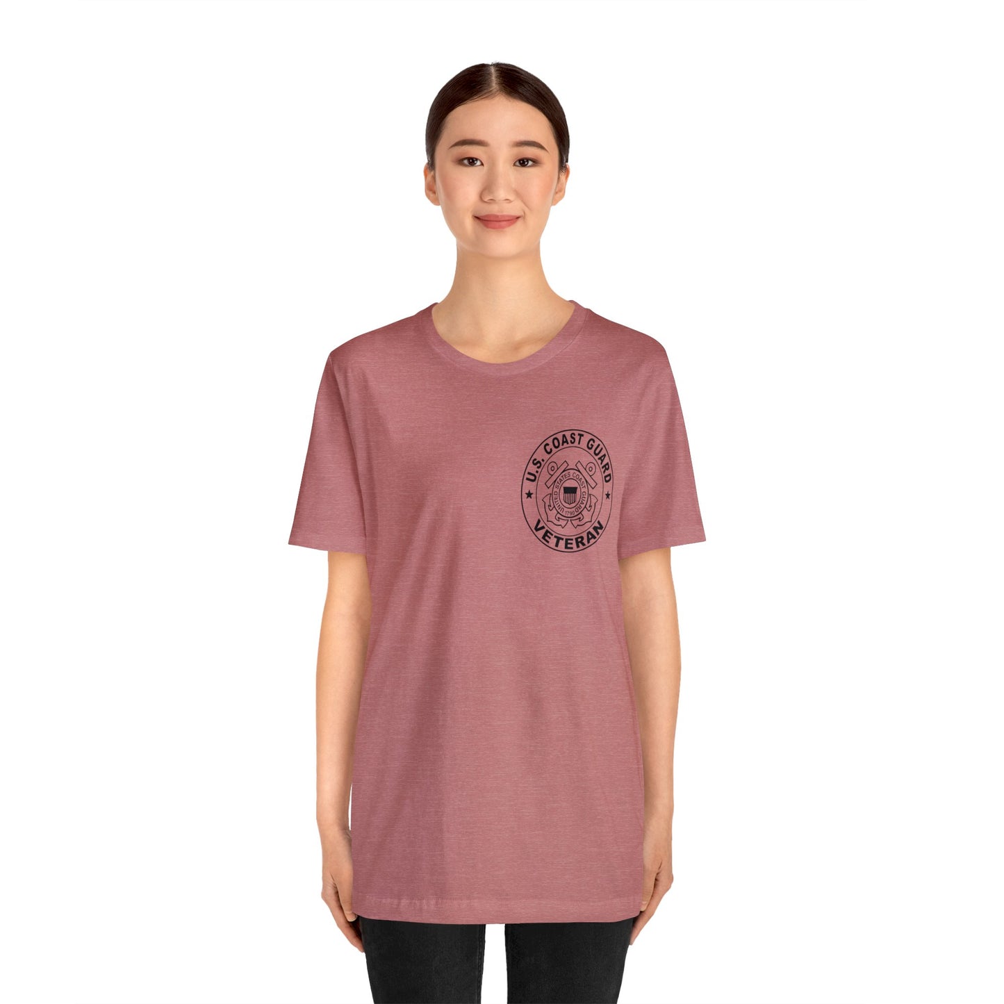 Coast Guard Veteran Print Jersey Short Sleeve Tee