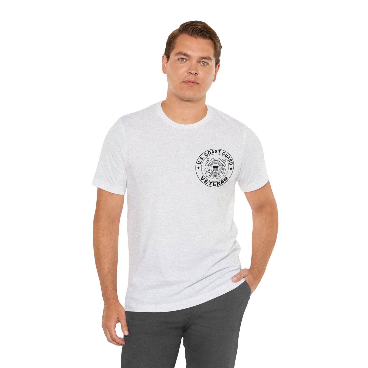Coast Guard Veteran Print Jersey Short Sleeve Tee