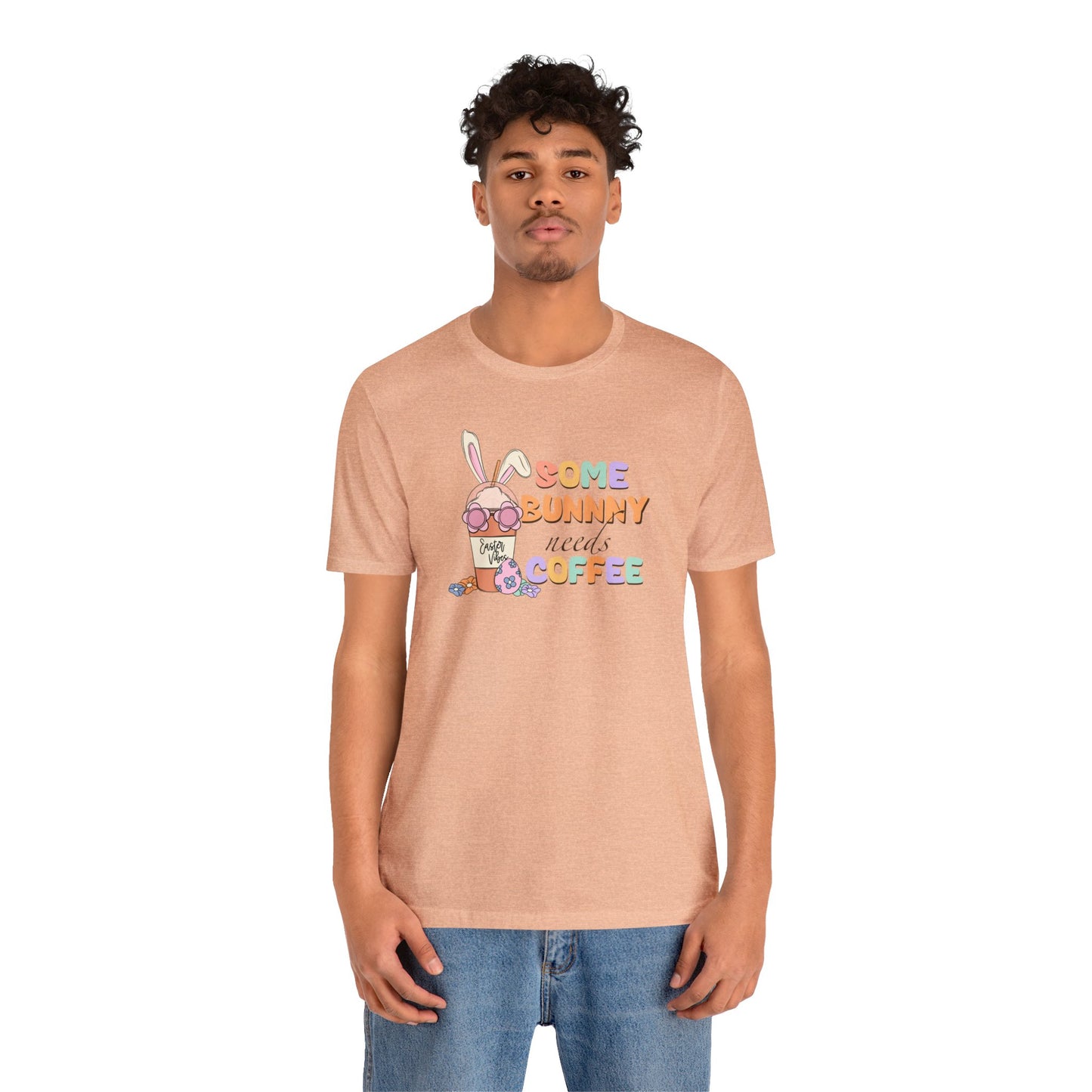Some Bunny Needs Coffee Print Jersey Short Sleeve Tee