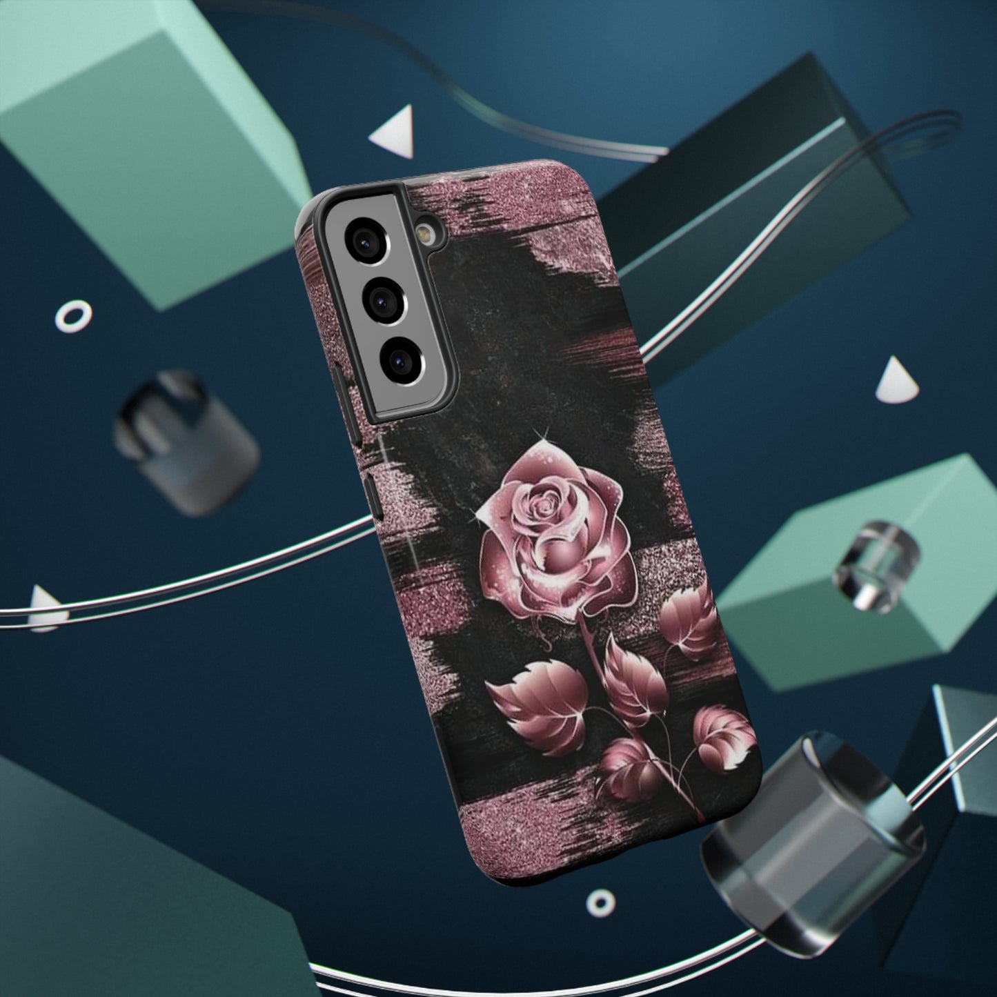 Pink Rose Print Impact-Resistant Cases