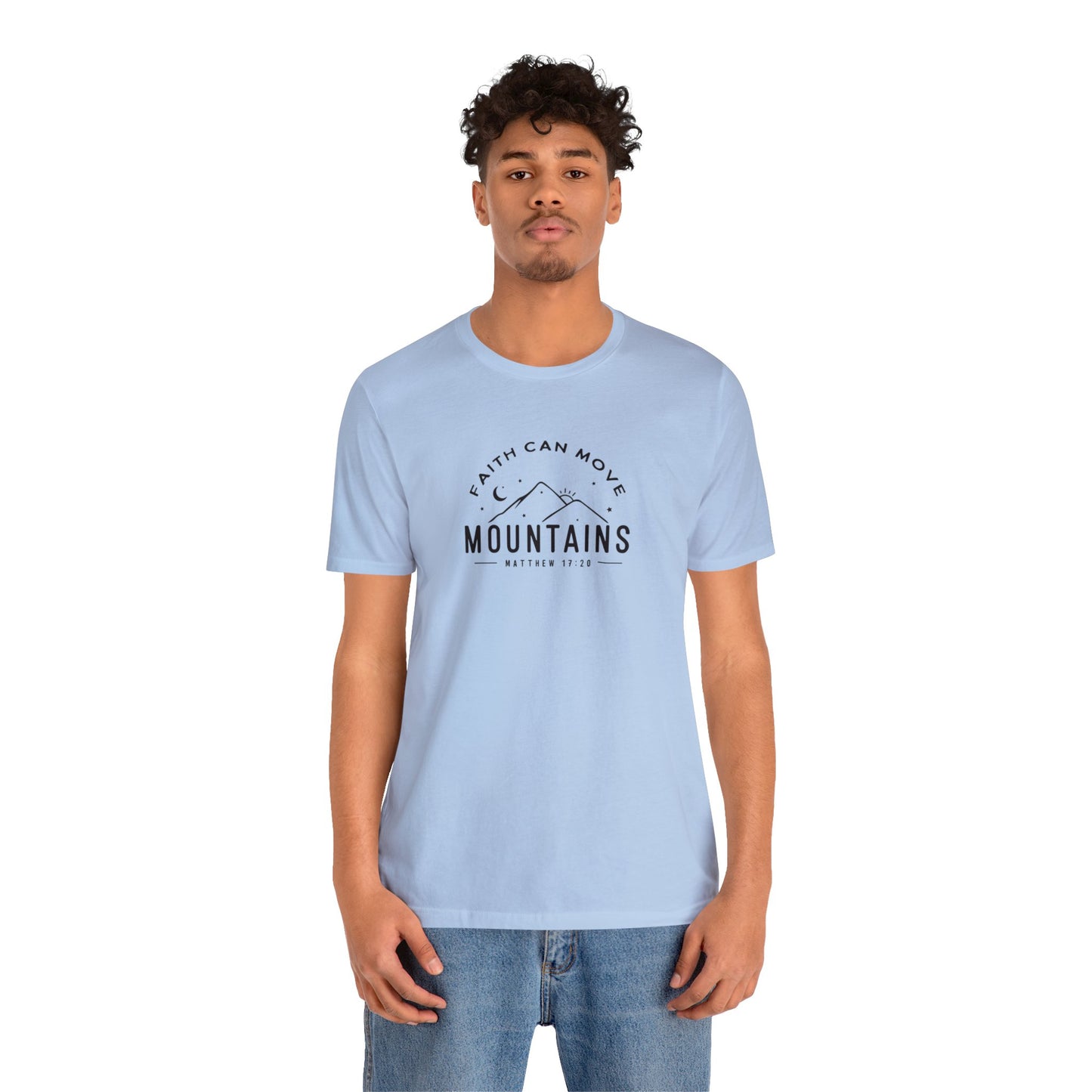 Faith Can Move Mountains Print Jersey Short Sleeve Tee