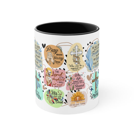 Praying Print, Accent Coffee Mug, 11oz