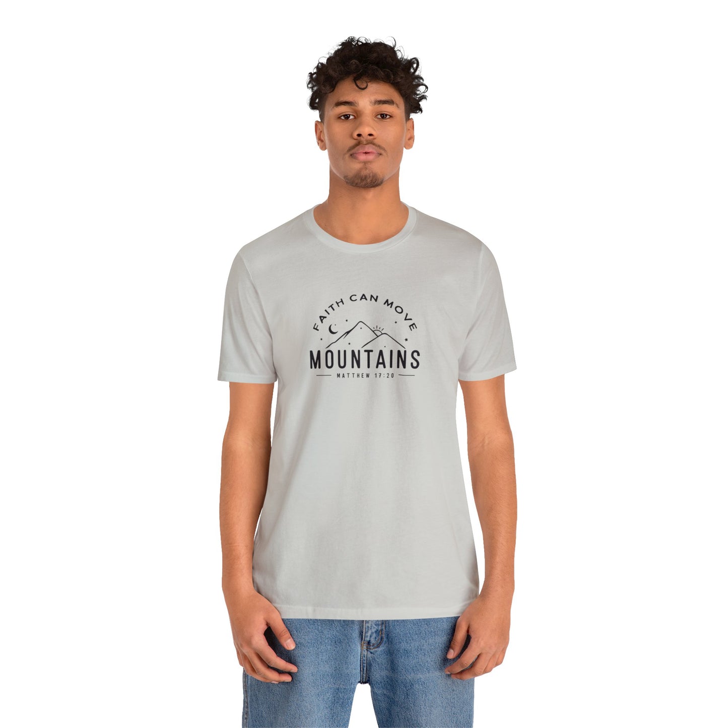 Faith Can Move Mountains Print Jersey Short Sleeve Tee
