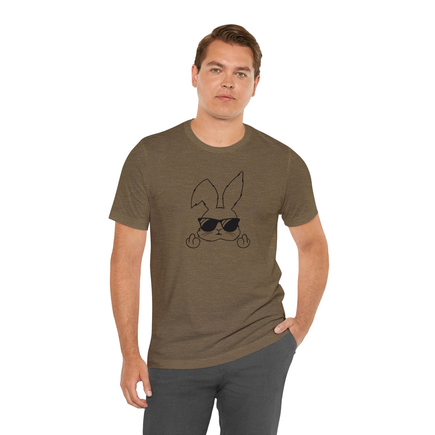 Flipping Bunny Print Jersey Short Sleeve Tee