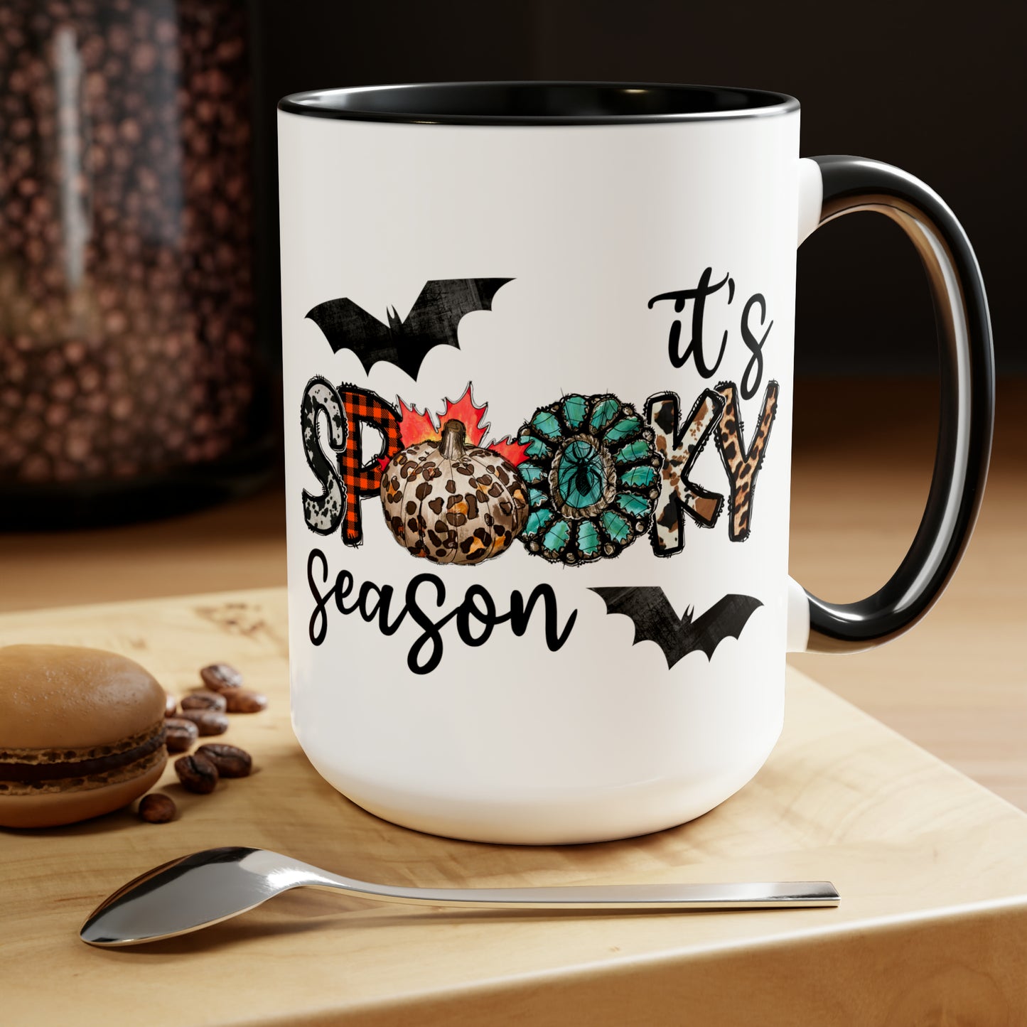 It’s Spooky Season Print, Two-Tone Coffee Mugs, 15oz