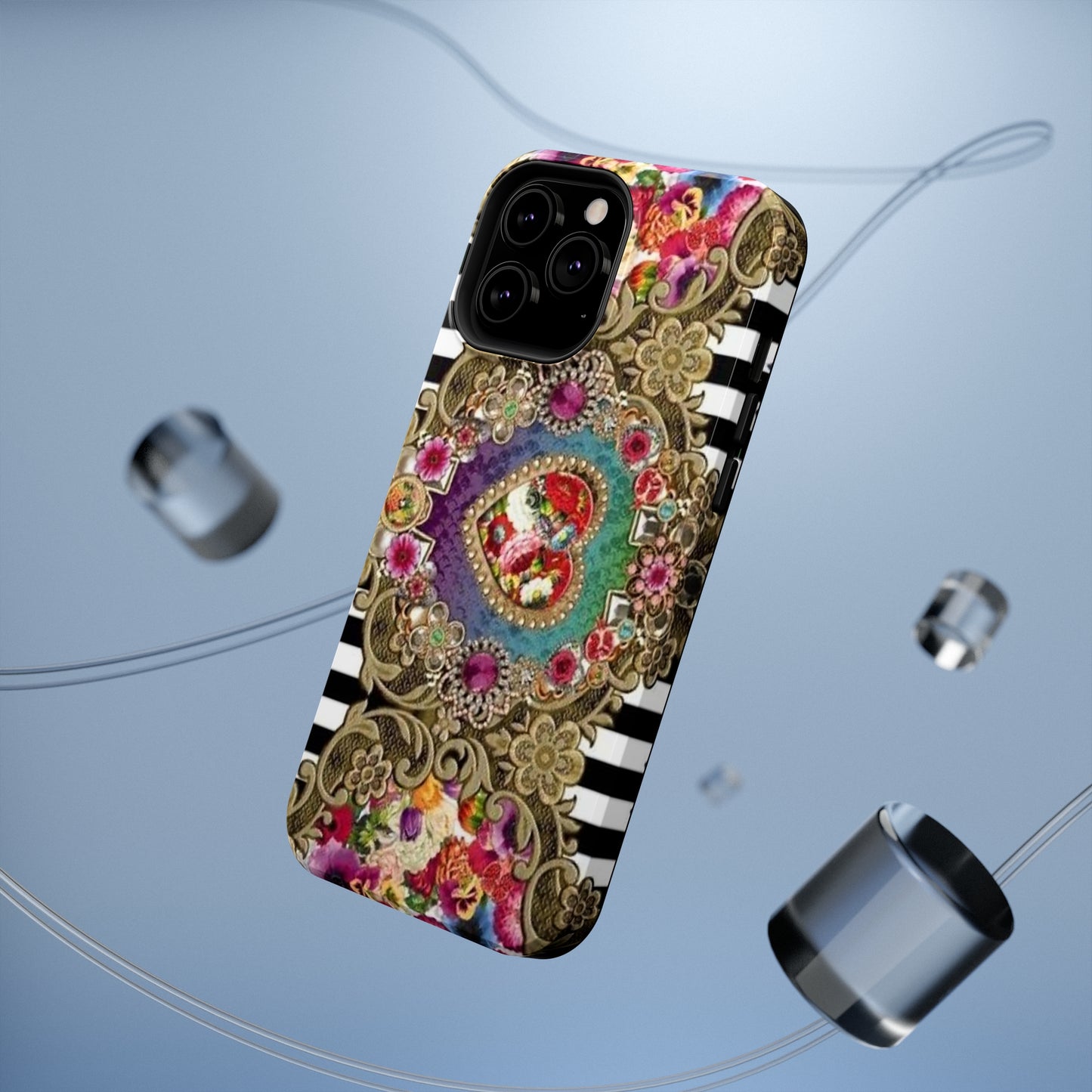 Jewel Heart Print Impact-Resistant Cases
