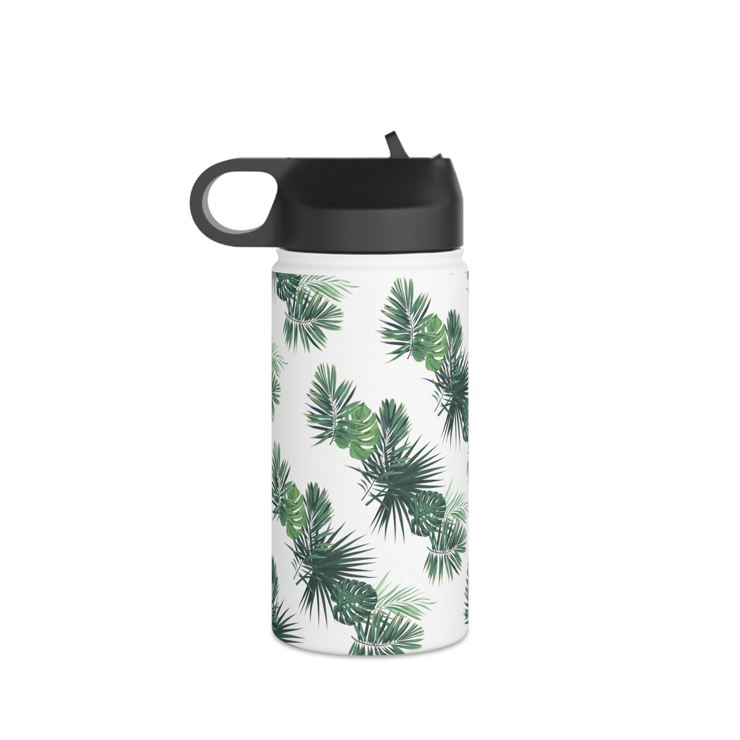Palm Leaf Print, Stainless Steel Water Bottle, Standard Lid