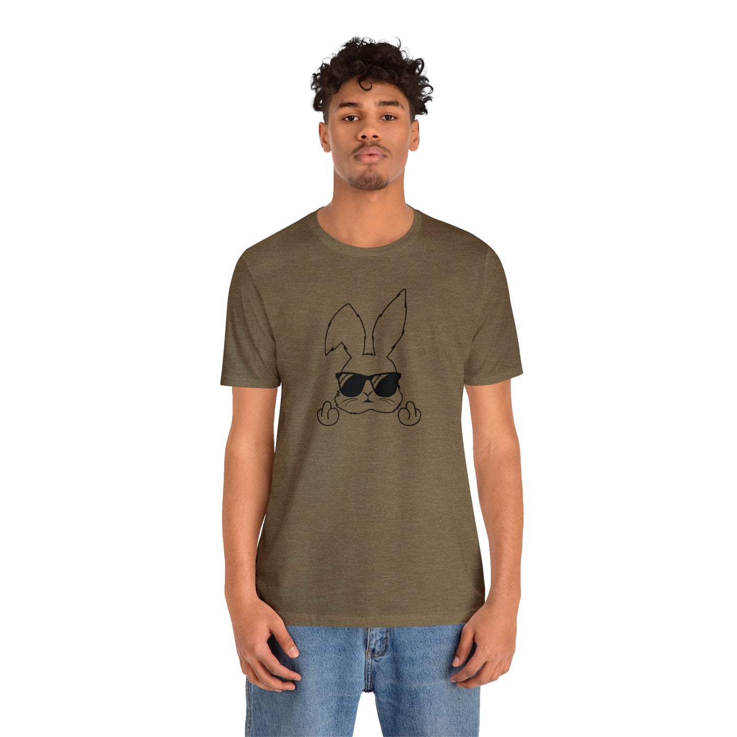 Flipping Bunny Print Jersey Short Sleeve Tee