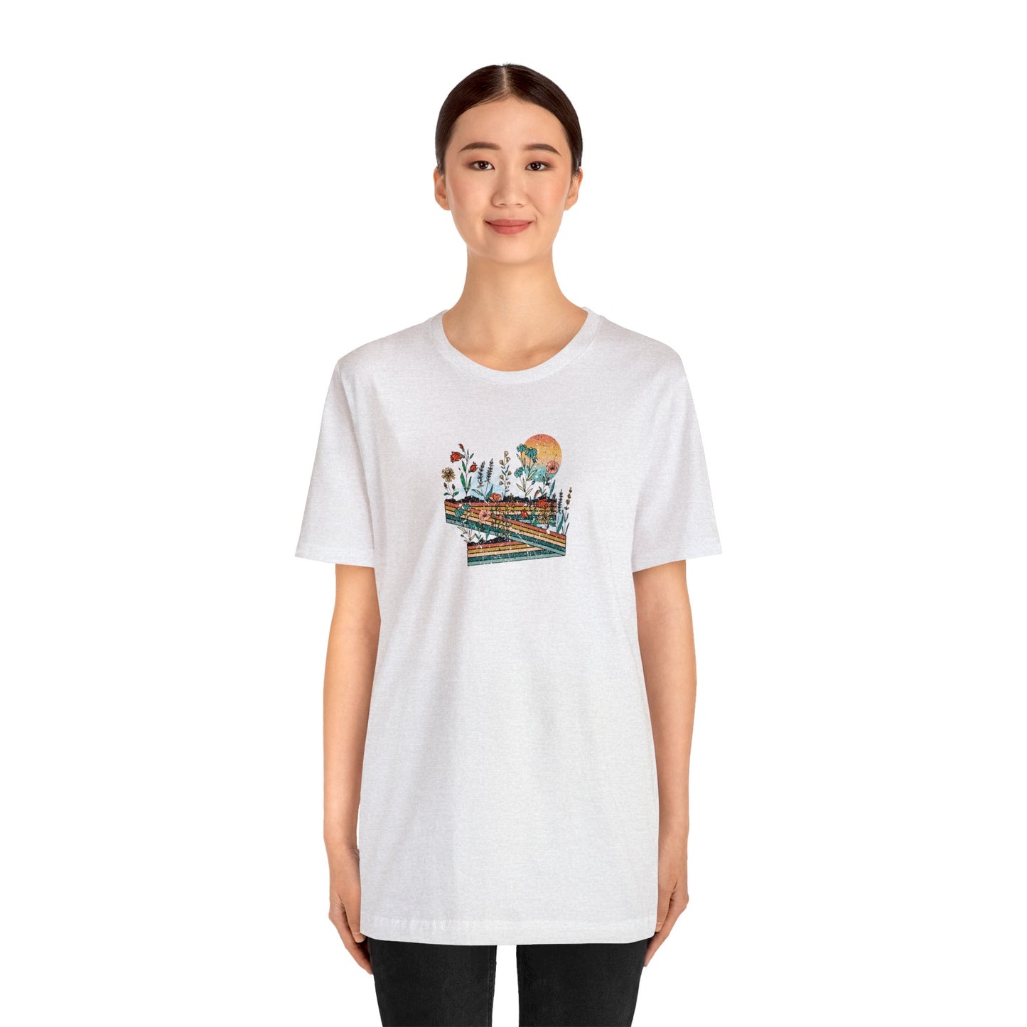 Retro Highway Print Jersey Short Sleeve Tee