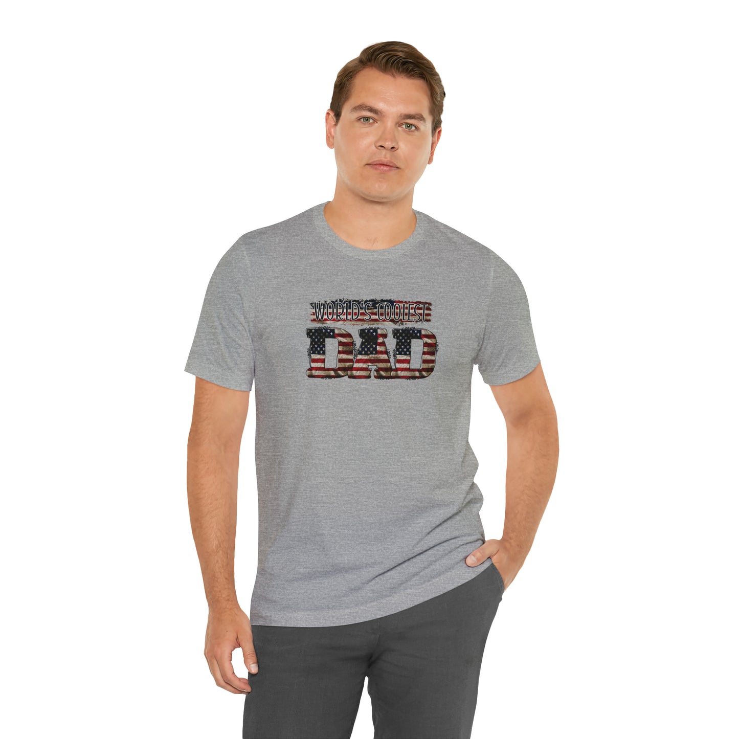 Worlds Coolest Dad Print Jersey Short Sleeve Tee