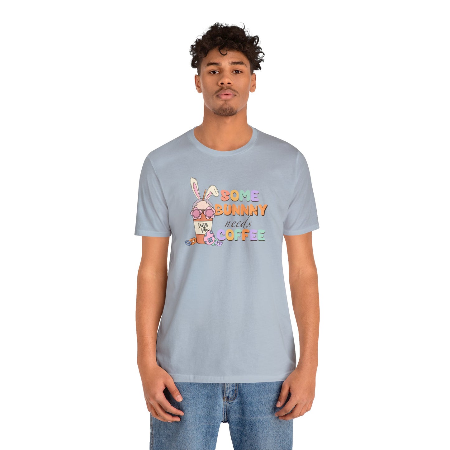 Some Bunny Needs Coffee Print Jersey Short Sleeve Tee