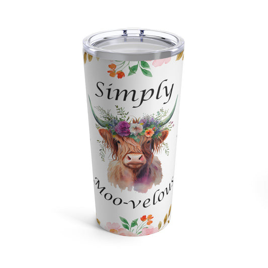 Simply Moo-Velous Print, Multi Colored Sunflower Print, Skinny Steel Tumbler with Straw, 20oz