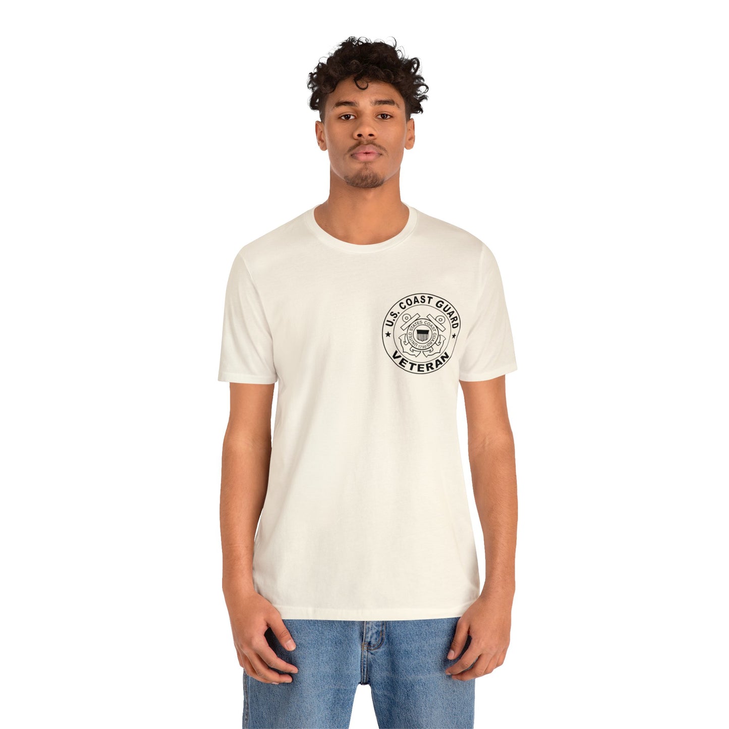 Coast Guard Veteran Print Jersey Short Sleeve Tee